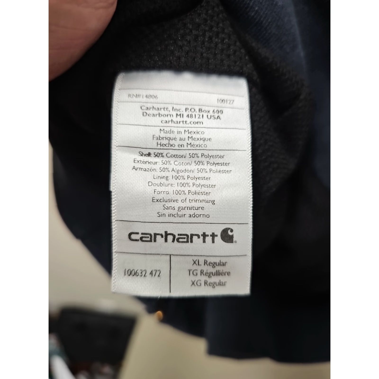 Carhartt Carhartt Rain Defender Hoodie Mens XL Blue Full Zip Thermal Lined Size US XL / EU 56 / 4 - 6 Thumbnail