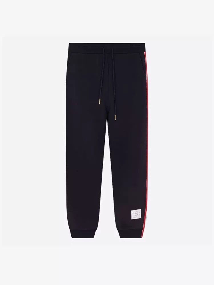 Thom Browne Thom Browne Navy Side Stripe Sweatpants Size US 34 / EU 50 - 1 Thumbnail