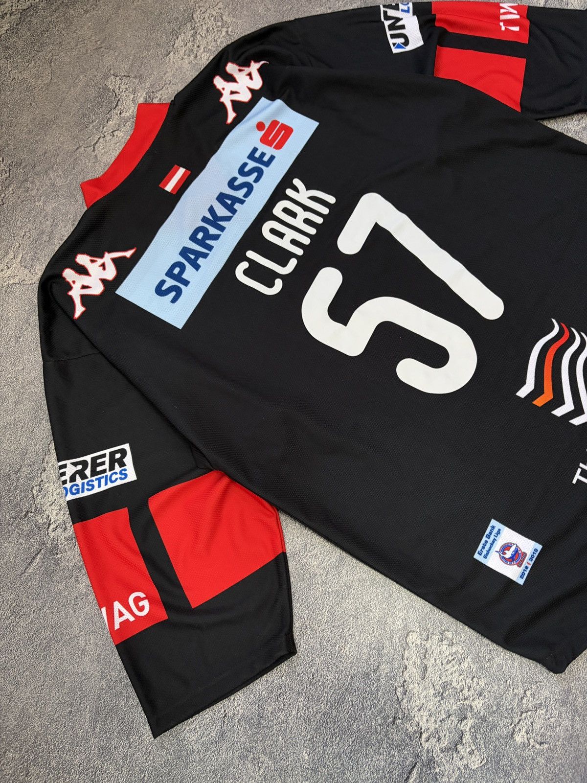 Kappa Team Signed HC Innsbruck Kappa Hockey Jersey #57 Clark XL Size US XL / EU 56 / 4 - 12 Thumbnail