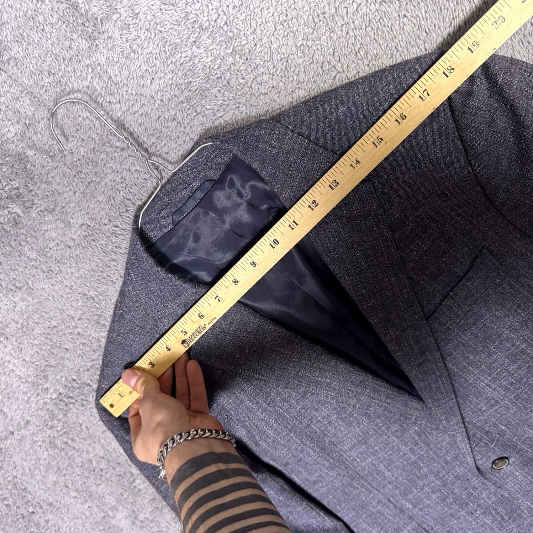 Rodd & Gunn Rodd & Gunn Mens L Blazer Sport Coat Italy Suit Jacket Virgin Wool Linen Cotton Blue Herringbone Classic Designer Size 42R - 6 Thumbnail