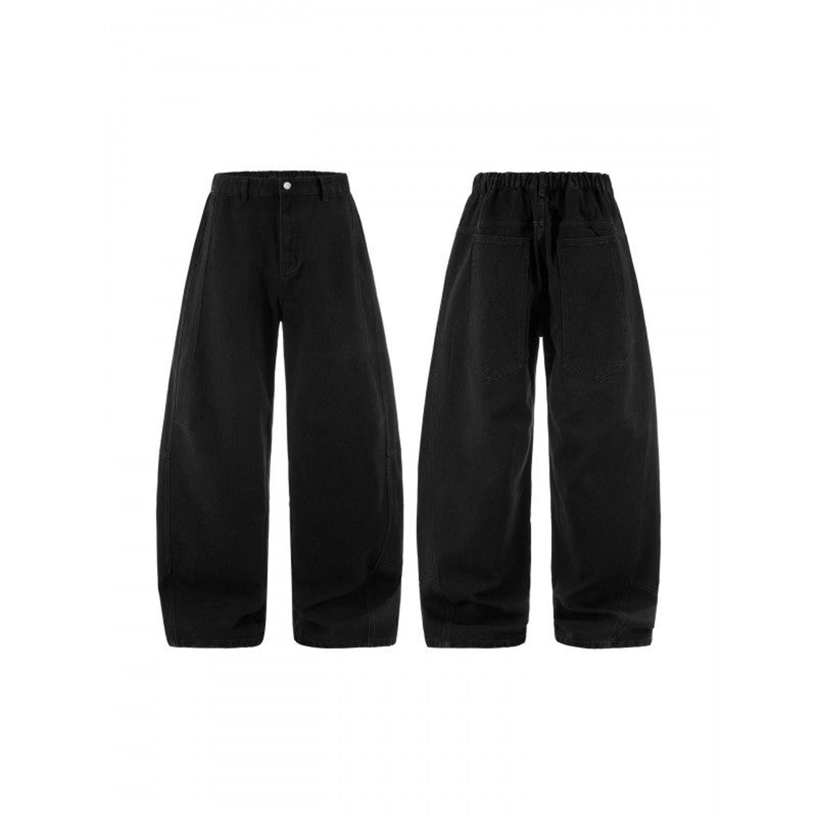 Japanese Brand Black Baggy Wide Leg Jeans, Loose Fit Trousers Size US 32 / EU 48 - 5 Thumbnail