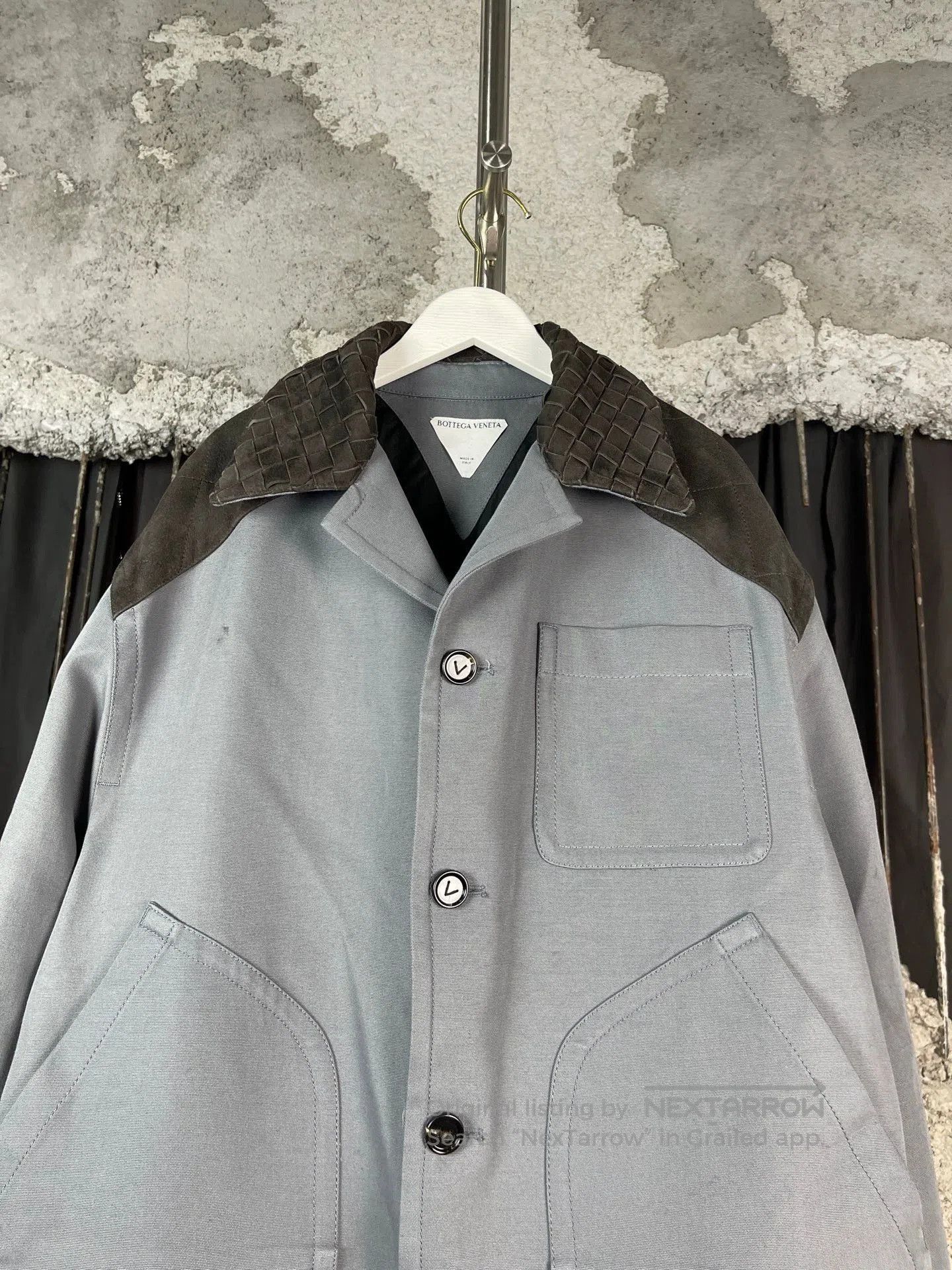 Bottega Veneta Gray Utility Jacket with Patch Pockets . Size US S / EU 44-46 / 1 - 3 Thumbnail