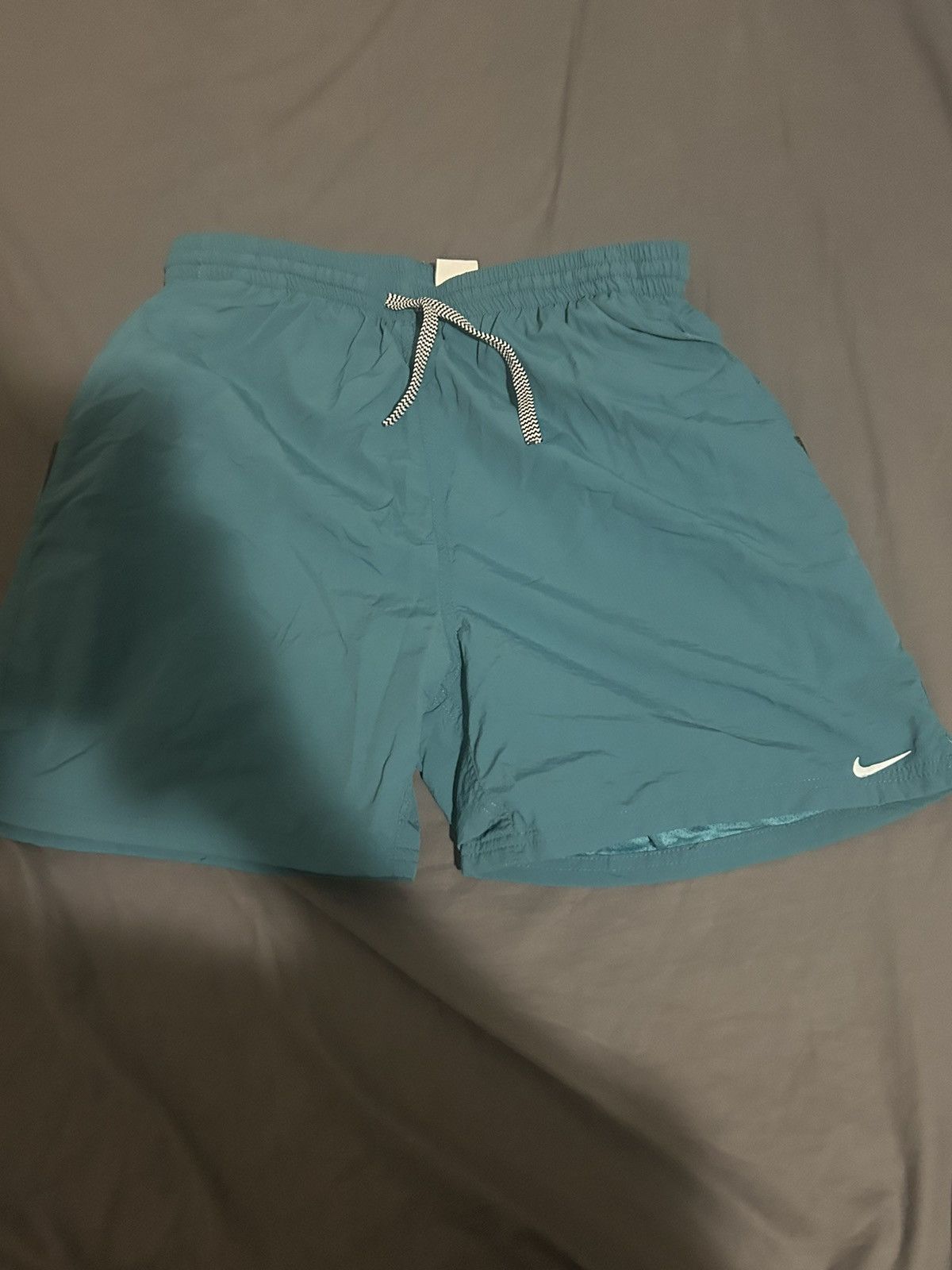 Nike × Vintage Blue / Cyan Nike swoosh swim shorts Size US 30 / EU 46 - 1 Thumbnail
