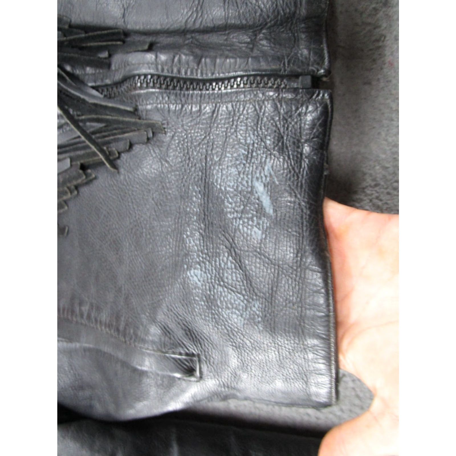Vintage VINTAGE Shaf Leather Collections JACKET Motorcycle Black Women's XL Fringe Zip Up Read Size XL / US 12-14 / IT 48-50 - 3 Thumbnail