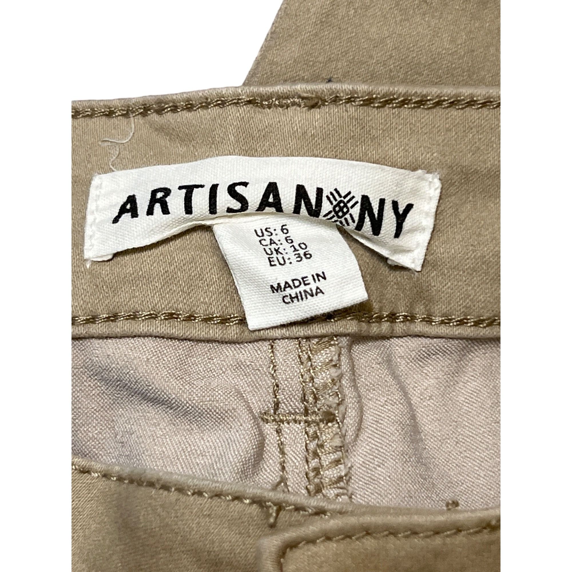 Other Artisan NY Beige Khaki Jeans Skinny Size 6 Denim Women Size 28" / US 6 / IT 42 - 4 Thumbnail