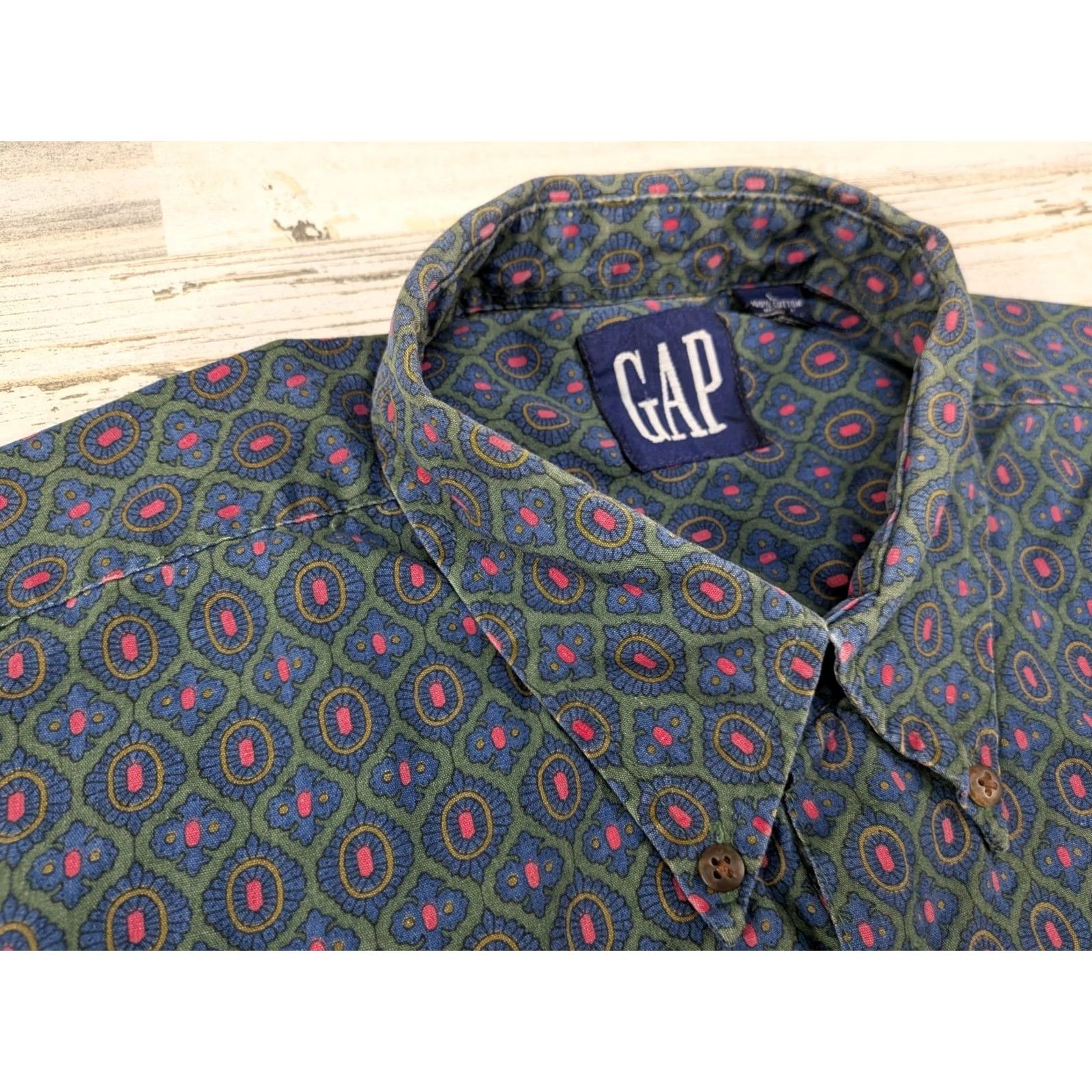 Gap VINTAGE Gap Shirt Mens Large Patterned Geometric Button-Down Shirt Size US L / EU 52-54 / 3 - 3 Thumbnail