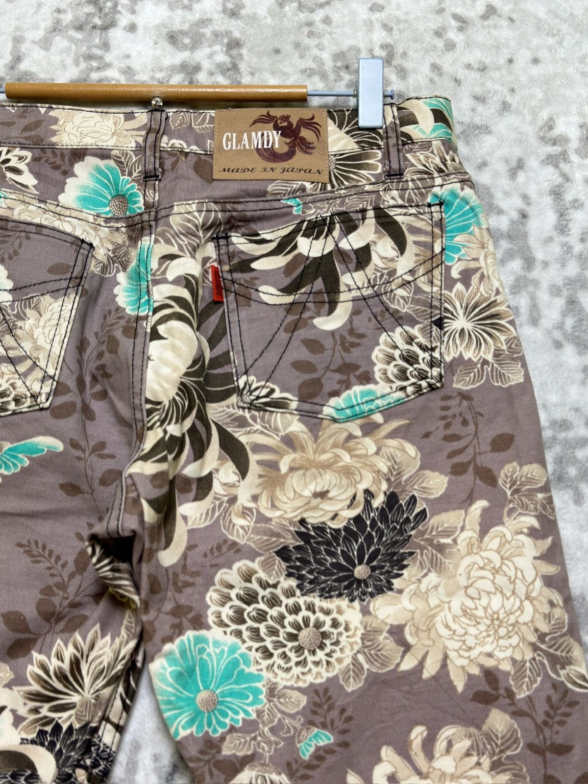 Hysteric Glamour Flare Glamdy Floral Printed Pants Turquoise Accents Size US 30 / EU 46 - 10 Thumbnail