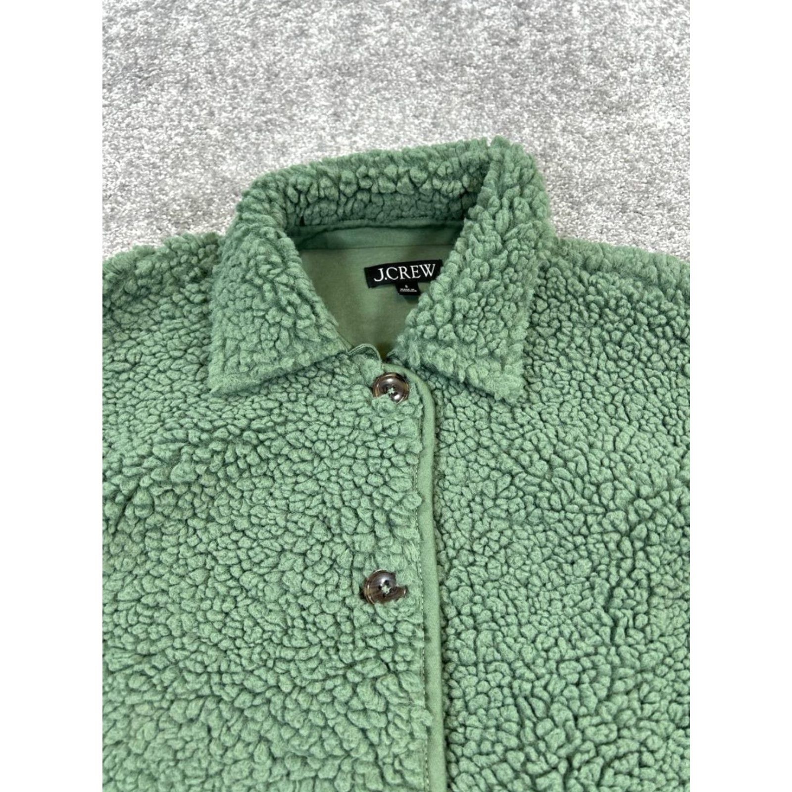 J.Crew J.CREW Jacket Womens Small Green Faux Fur Bomber Fleece Size S / US 4 / IT 40 - 2 Thumbnail
