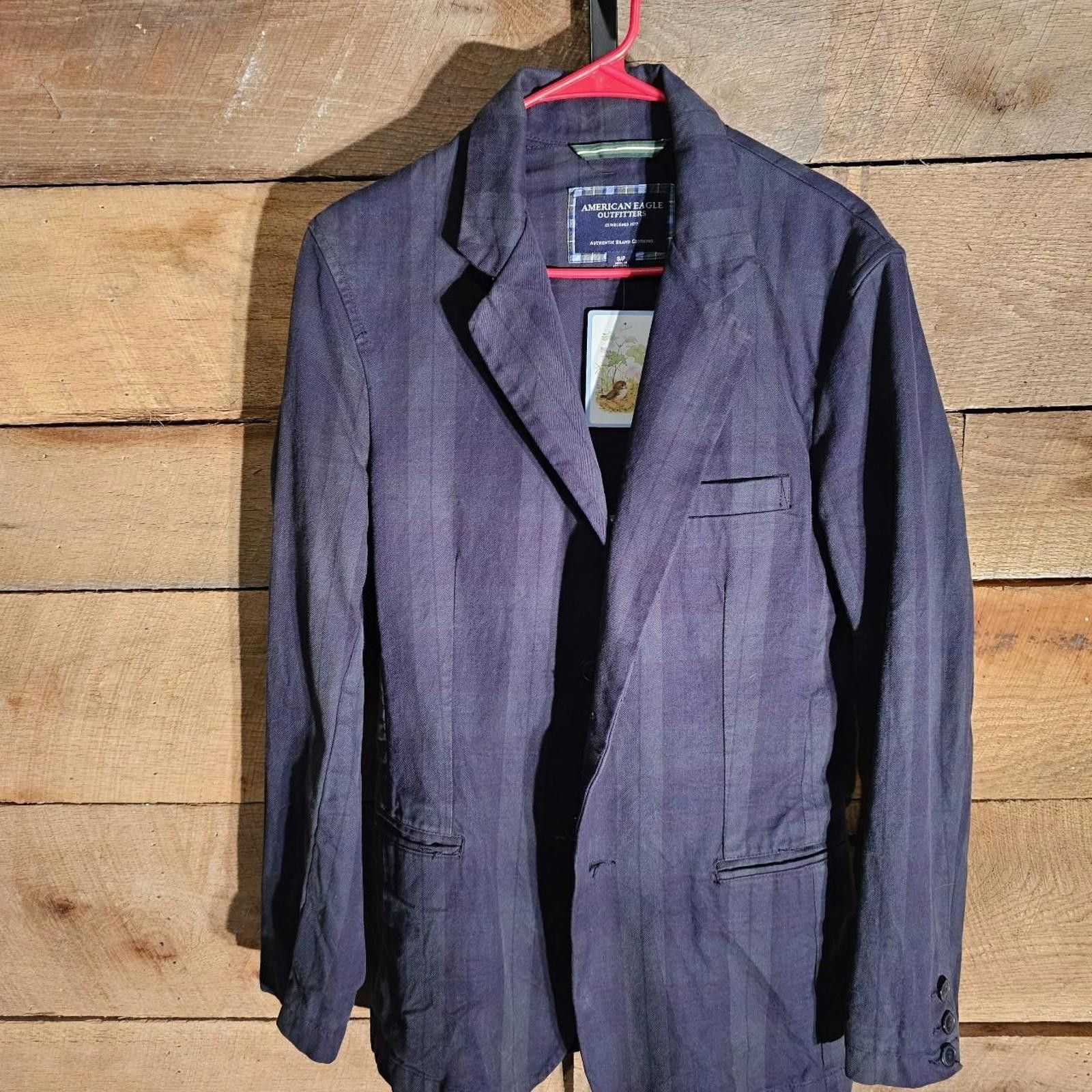 American Eagle Outfitters American Eagle Women's Navy and Green Plaid Jacket Size S / US 4 / IT 40 - 1 Thumbnail
