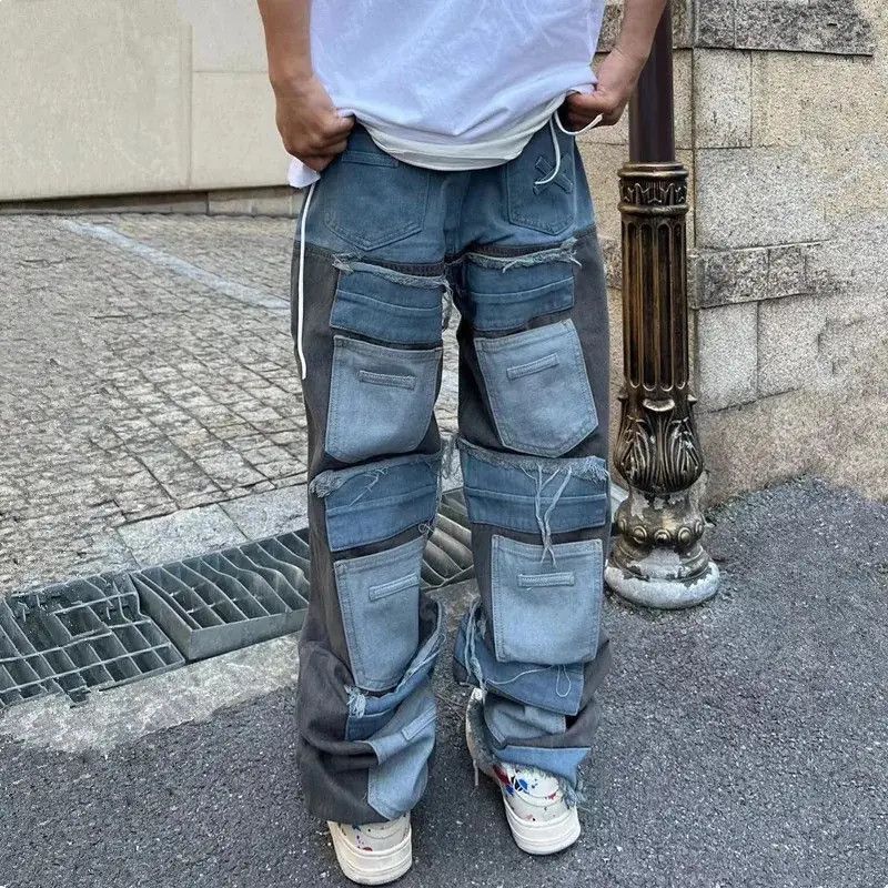 Japanese Brand Streetwear Baggy Multi Pockets Jeans Trousers y2k Size US 32 / EU 48 - 2 Thumbnail