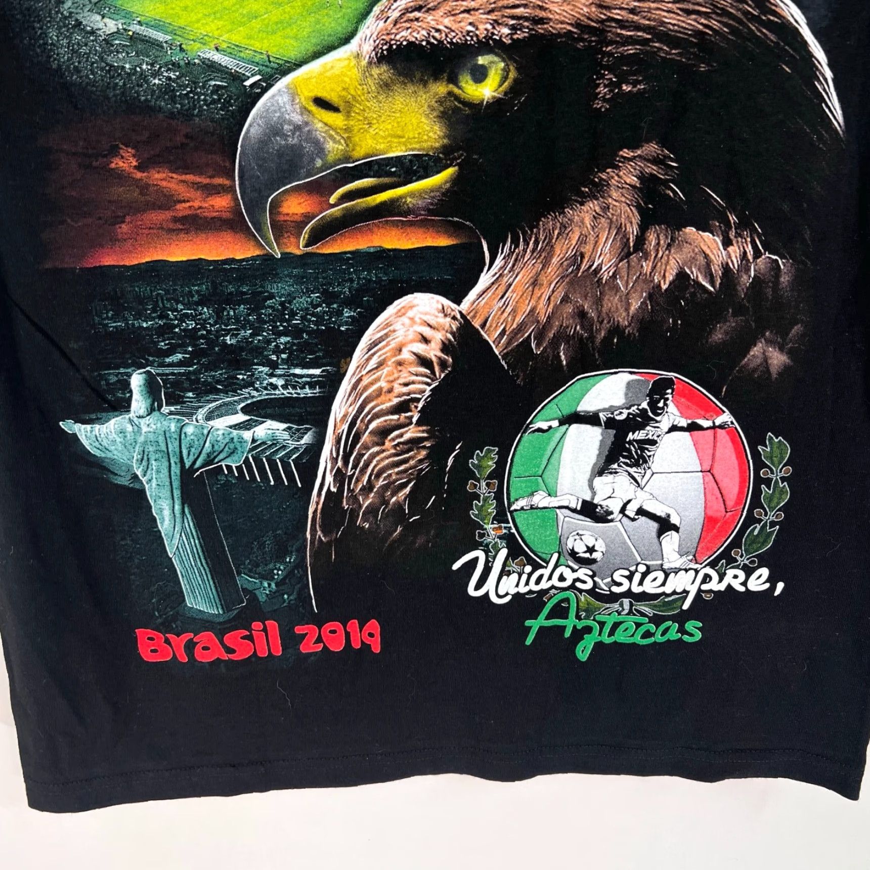 Vintage VINTAGE Mexico Brazil Soccer 2014 T-Shirt Adult Large Black Graphic Men 2 Sided Size US L / EU 52-54 / 3 - 3 Thumbnail