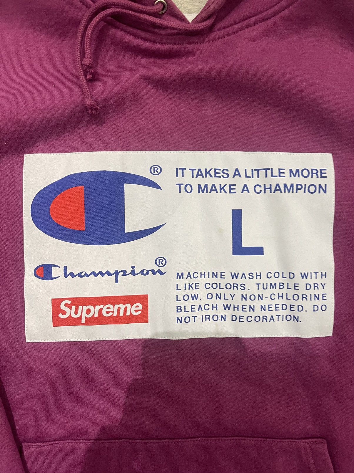 Champion × Supreme Supreme Champion Hoodie Size US L / EU 52-54 / 3 - 6 Thumbnail