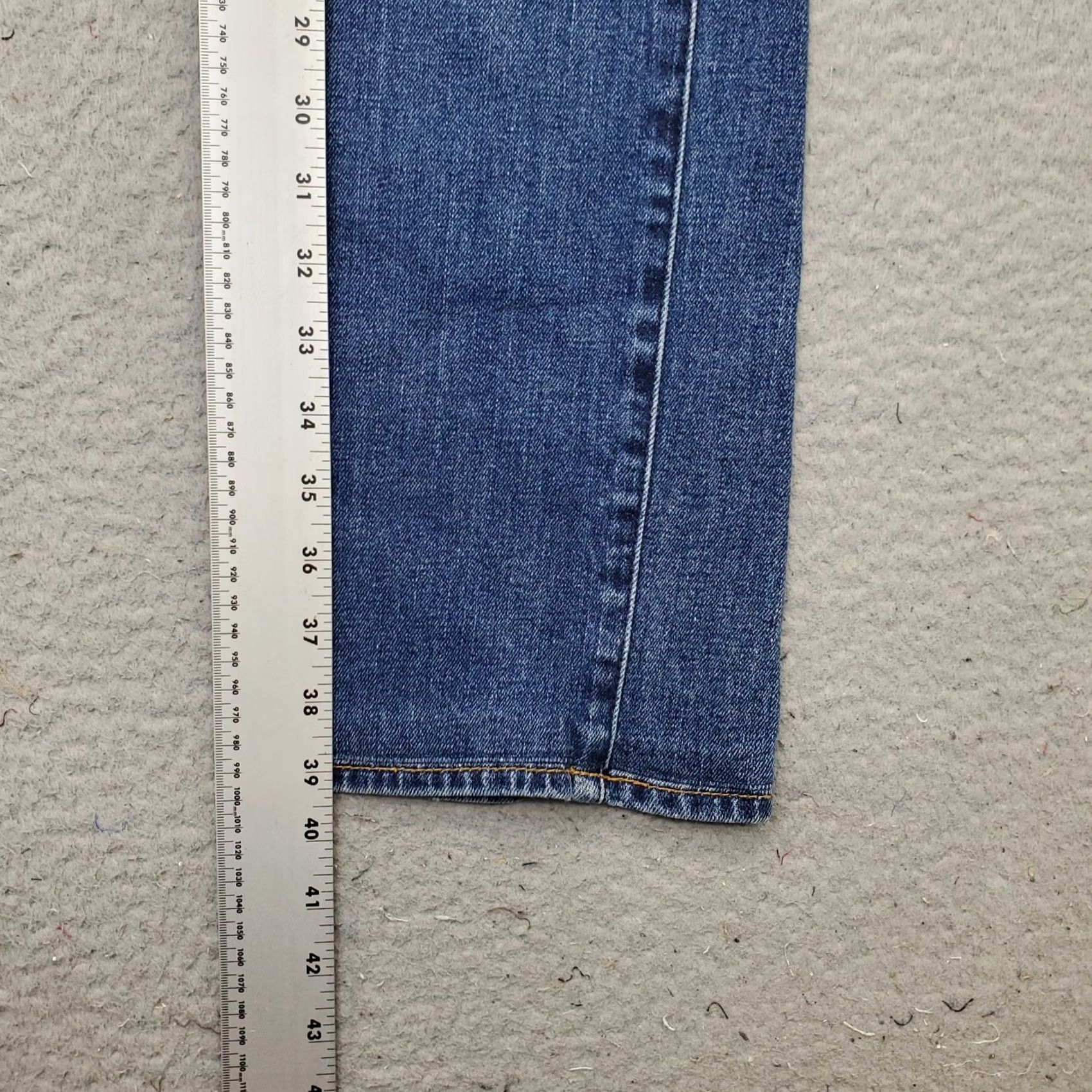 7 For All Mankind 7 For All Mankind Jeans Womens 32 Blue Denim Straight Slim Patch Logo Size 24" / US 00 / IT 34 - 3 Thumbnail