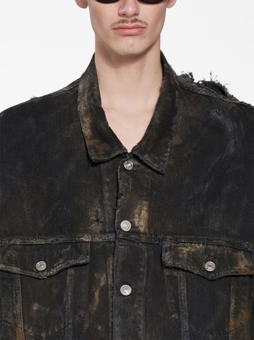 Balenciaga o1mt1gz0225 Oversized Jacket in Black/Brown Size US L / EU 52-54 / 3 - 5 Thumbnail