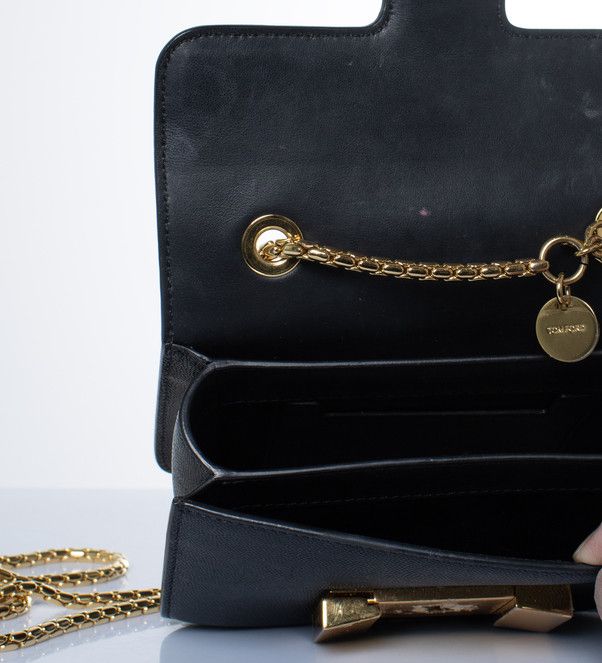 Tom Ford Tom Ford, Black grained leather Sienna bag Size ONE SIZE - 8 Thumbnail
