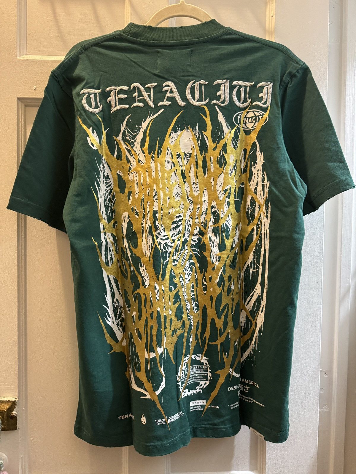 Other Tenaciti Designed in America Distressed Green and Gold Tee Size US M / EU 48-50 / 2 - 4 Thumbnail