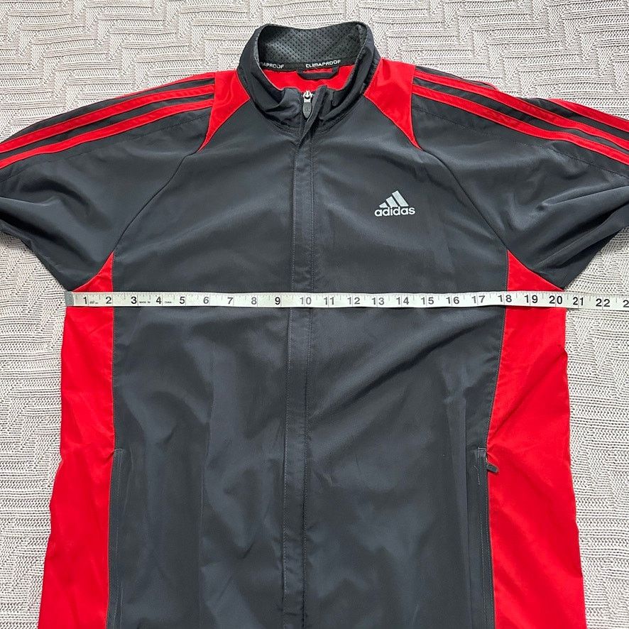 Adidas Adidas gray and red classic three stripe windbreaker size M Size US M / EU 48-50 / 2 - 6 Thumbnail