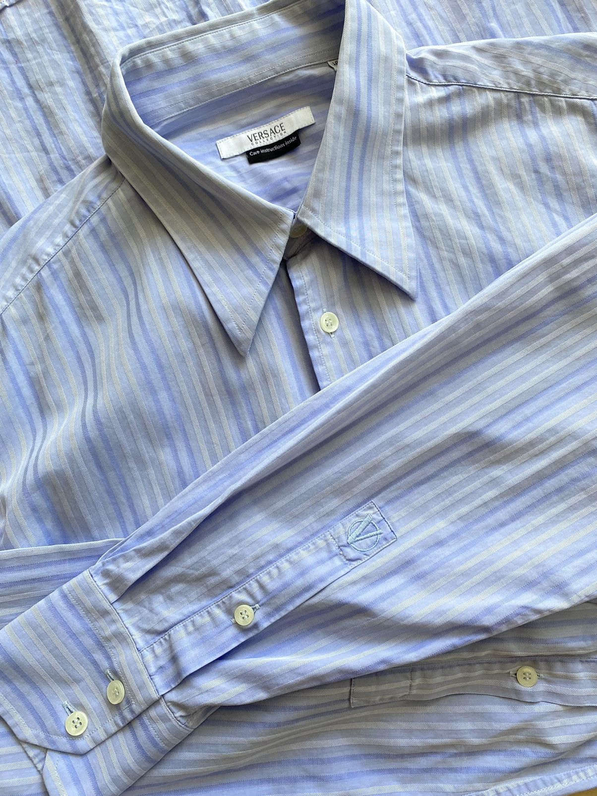 Versace Jeans Couture Vintage Versace Collection Stripe ls logo shirt Size US L / EU 52-54 / 3 - 1 Thumbnail