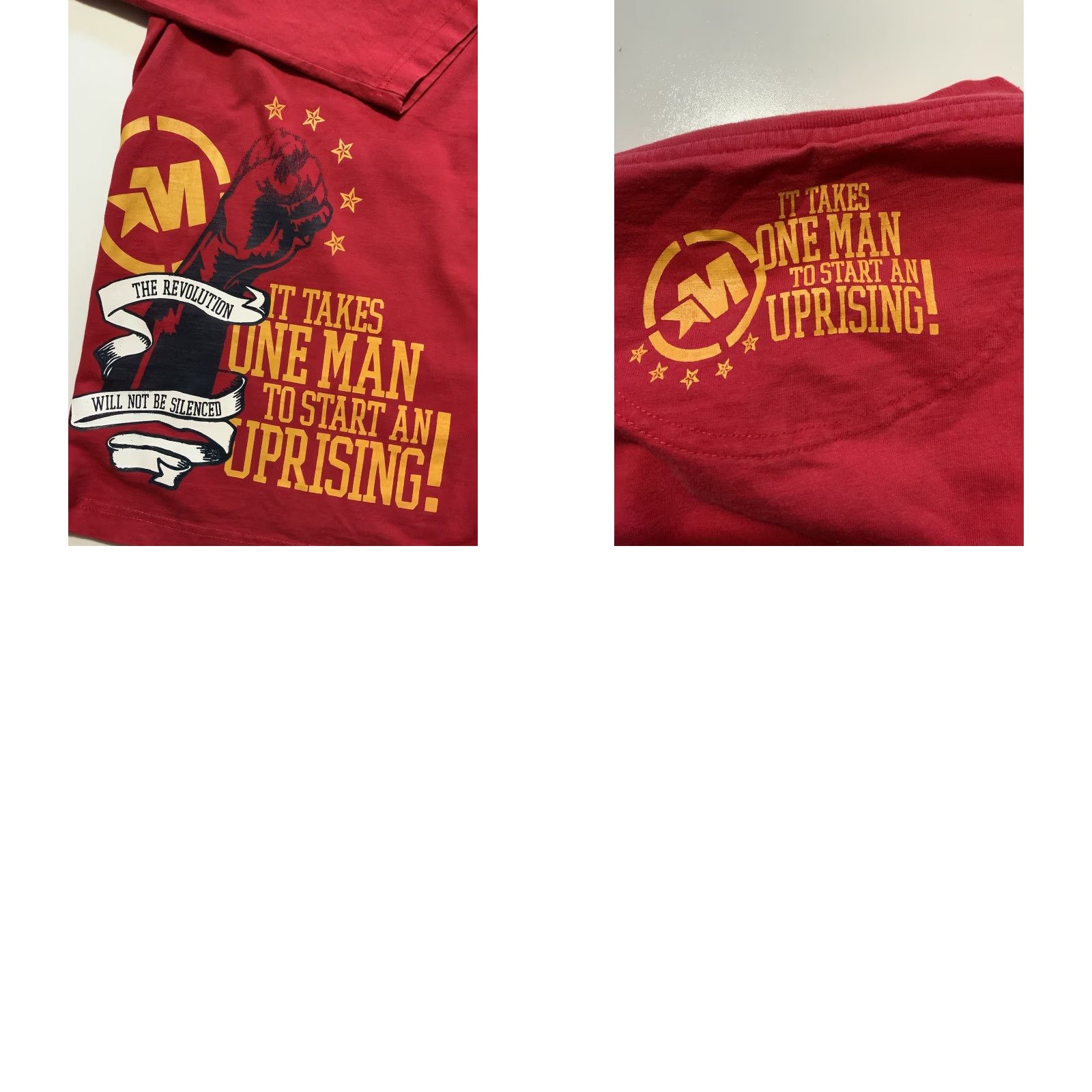 Vintage VINTAGE Mecca Revolution Will Not Be Silenced Uprising One Man T-Shirt 2XL Men Red Size US XXL / EU 58 / 5 - 8 Thumbnail