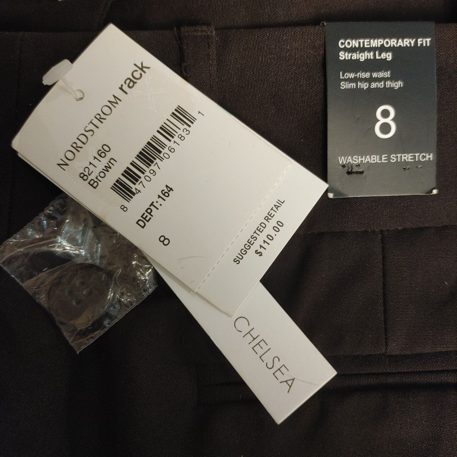 Nordstrom NordstromRack Women 8 Brown Straight Leg Lowrise Dress Pants Size 30" / US 8 / IT 44 - 3 Thumbnail