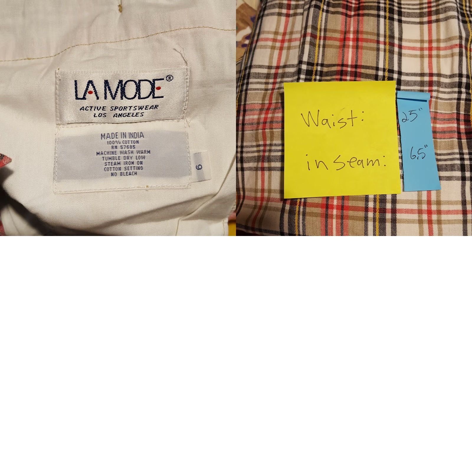 Vintage VINTAGE La Mode Plaid High Waist Outdoor Chino Golf Shorts WOMEN 6 XS? Size 42" / US 20 - 8 Thumbnail