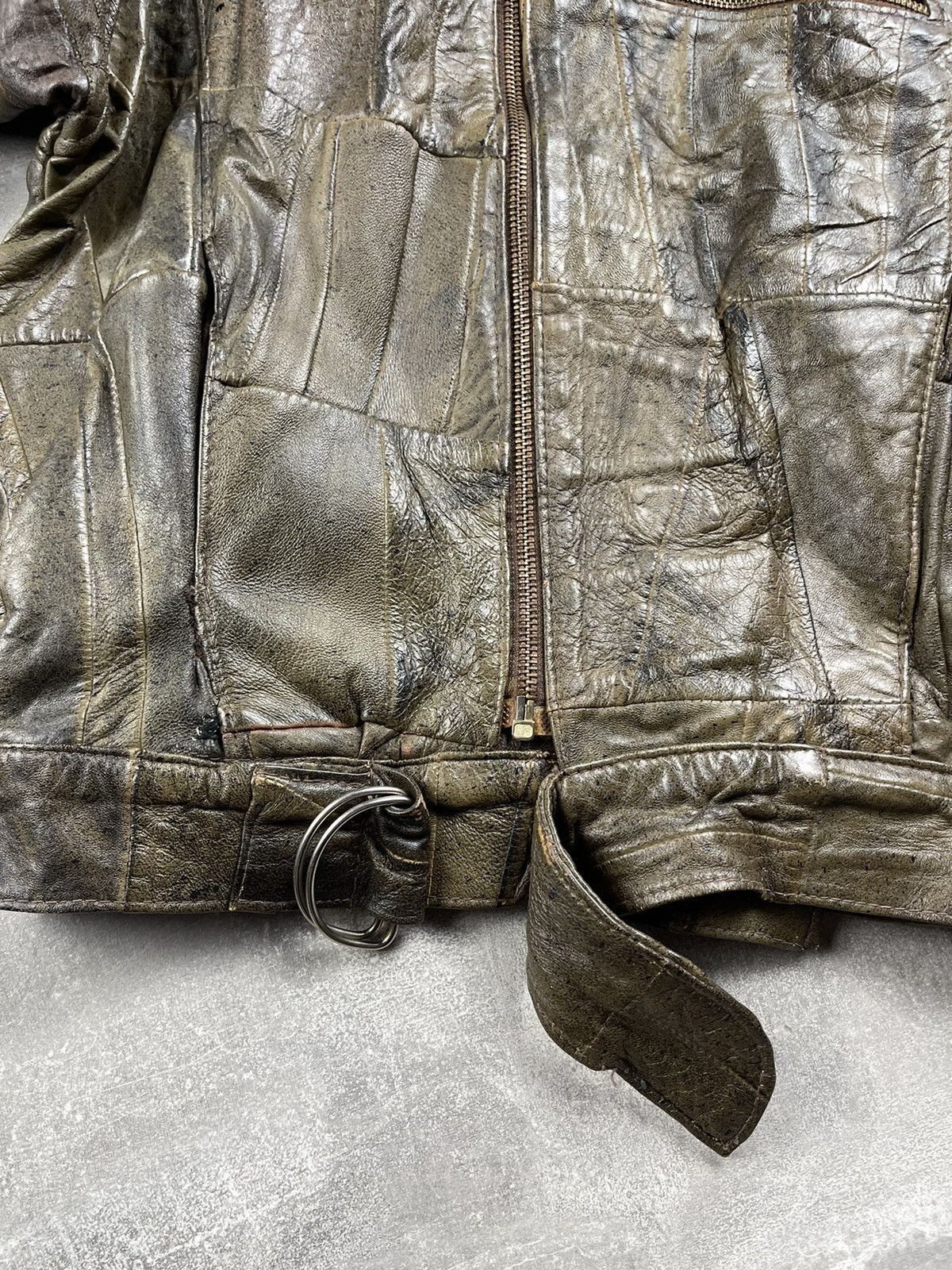 Genuine Leather Vintage Patchwork Avant Garde Genuine Leather Jacket Brown Size US L / EU 52-54 / 3 - 12 Thumbnail