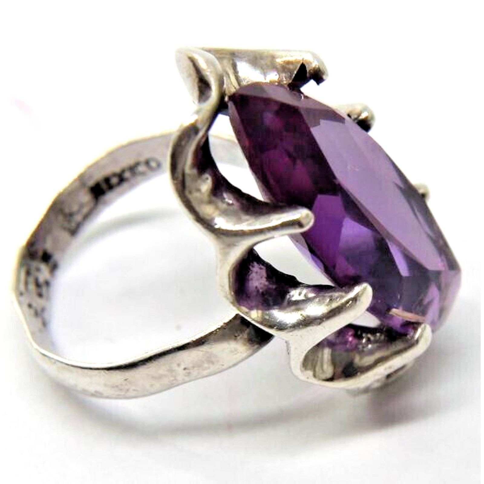 Other Vintage Purple Sapphire Mexico Silver Ring •Sz 6.25 Sizeable Size ONE SIZE - 3 Thumbnail