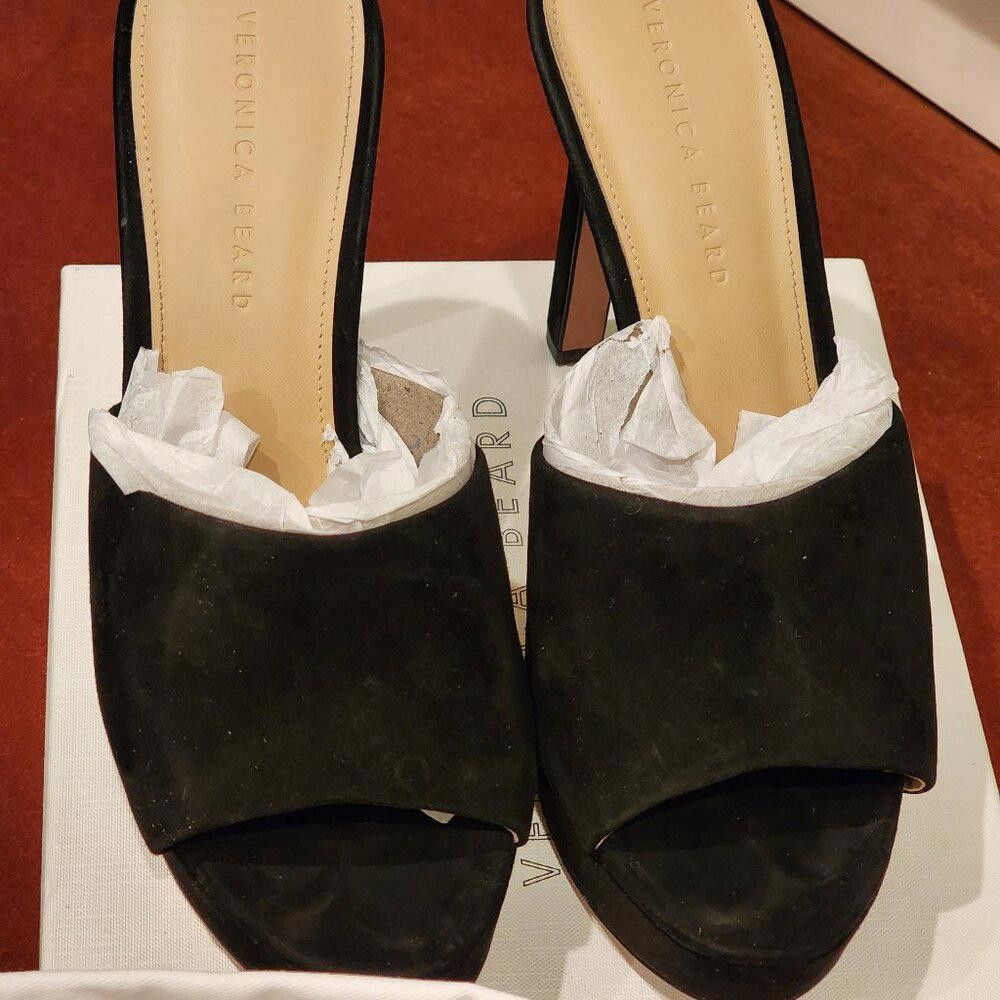 Designer Veronica Beard Women's Black Dali Platform Slide Sandal Size US 10 / IT 40 - 4 Thumbnail