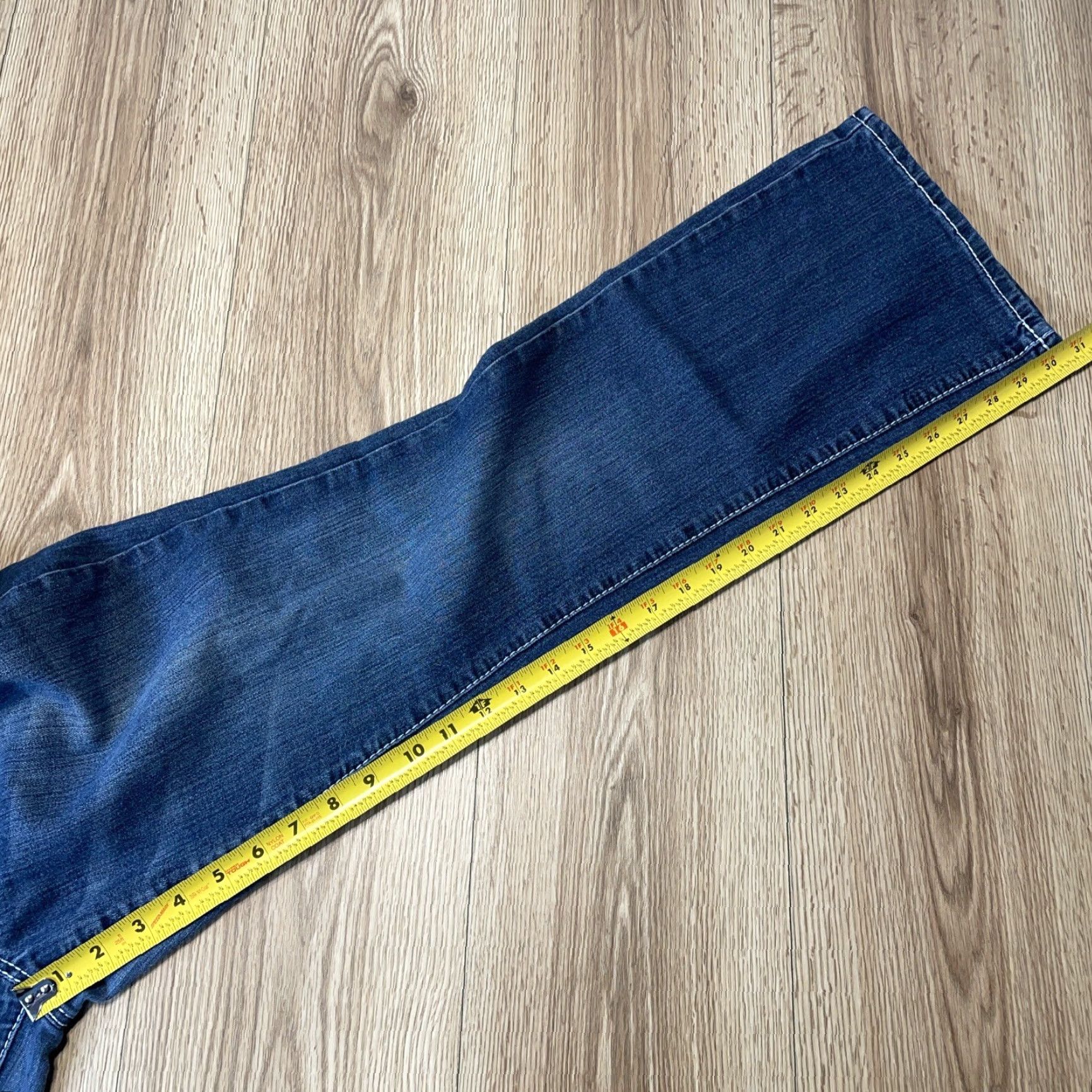 Vintage EARL Denim Jeans Size 13 Juniors Straight Blue Embossed Pockets Womens Size 34" / US 12 / IT 48 - 6 Thumbnail