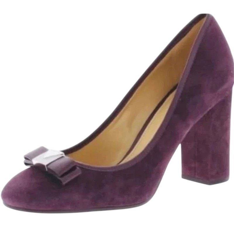 Michael Kors MICHAEL KORS Caroline Bow Pump 9 M Suede Leather Block Heel Size US 9 / IT 39 - 1 Thumbnail