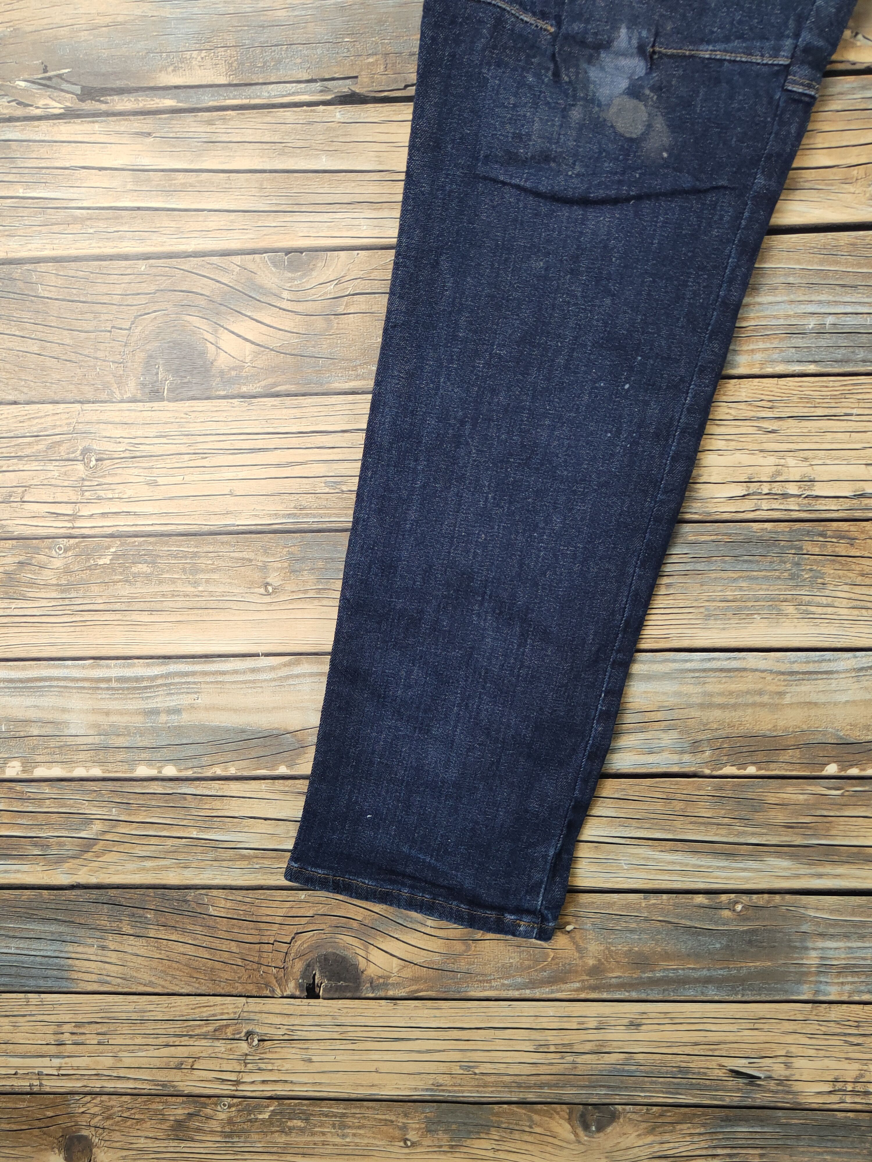 Japanese Brand DL Burtle Dark Blue Distressed Ripped Jeans #2349 Size US 30 / EU 46 - 5 Thumbnail