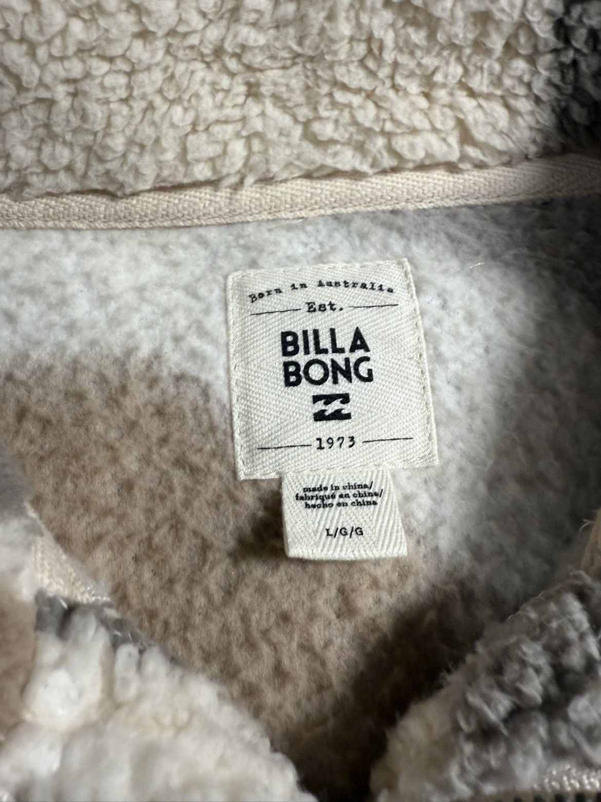 Billabong Vintage Y2K Earth Toned Billabong Skater Sherpa Fleece Size US L / EU 52-54 / 3 - 3 Thumbnail