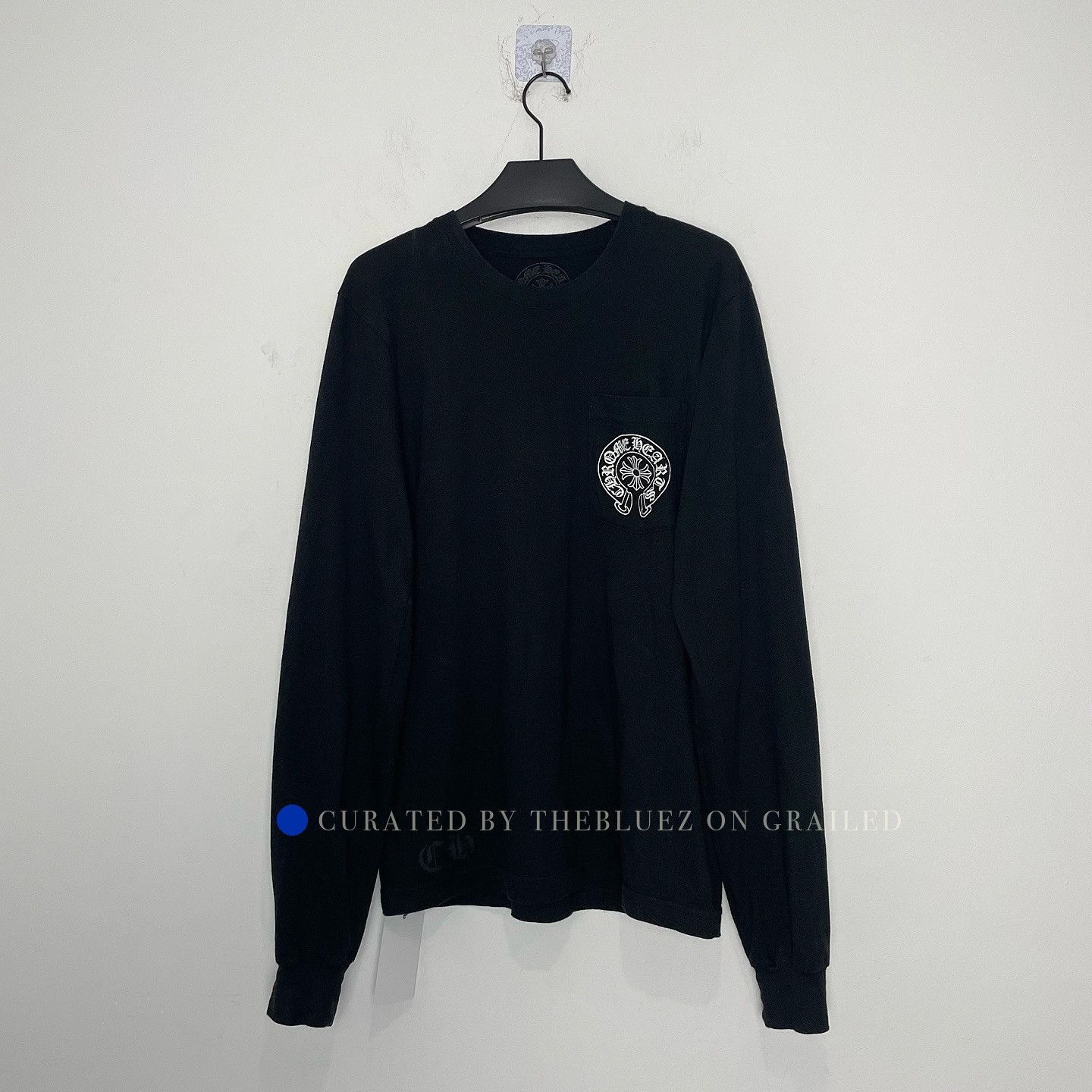 Chrome Hearts Black Long Sleeve T-Shirt with Horseshoe Design
