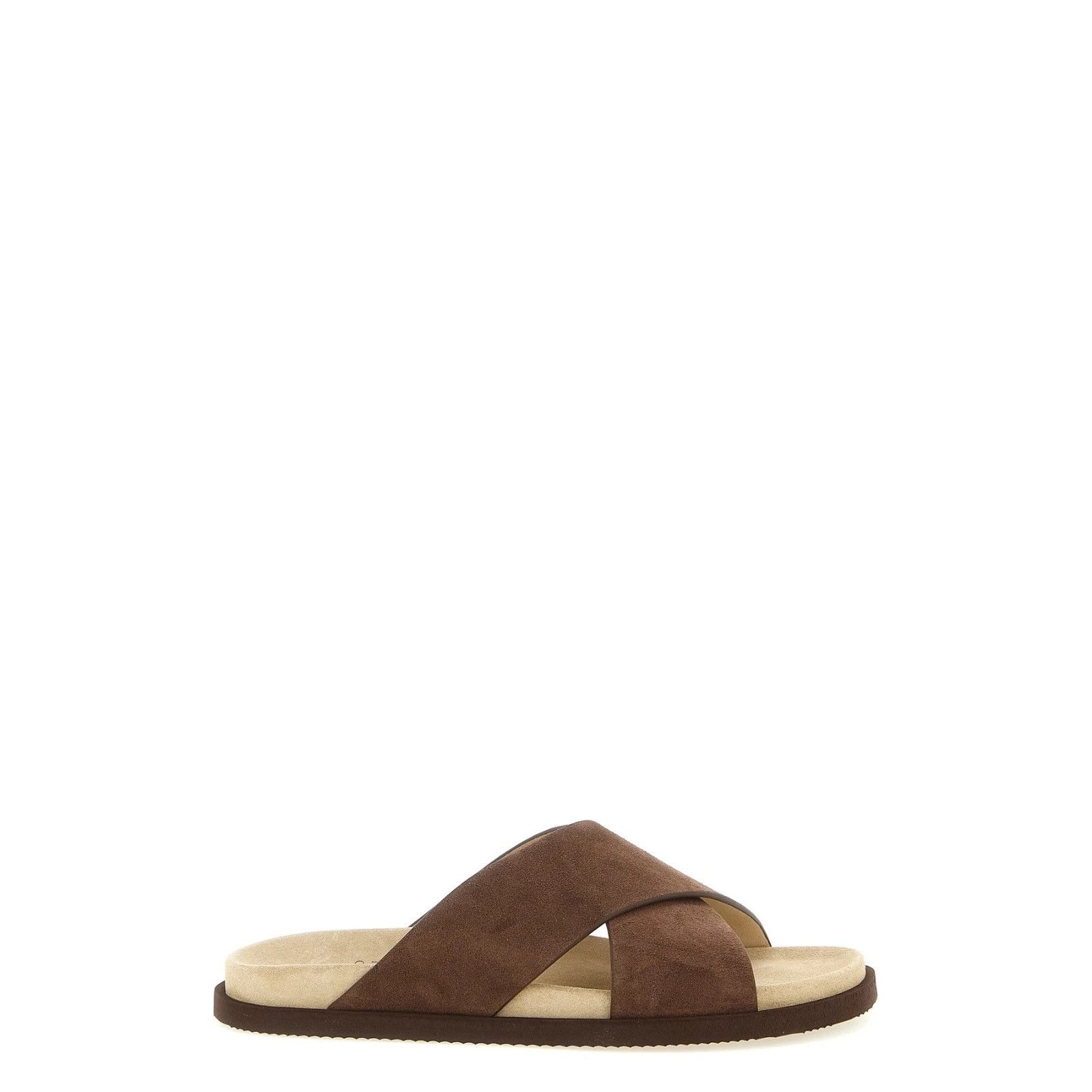 Brunello Cucinelli BRUNELLO CUCINELLI $900 Mud Suede crossover slides New & Aut Size US 8 / EU 41 - 1 Thumbnail
