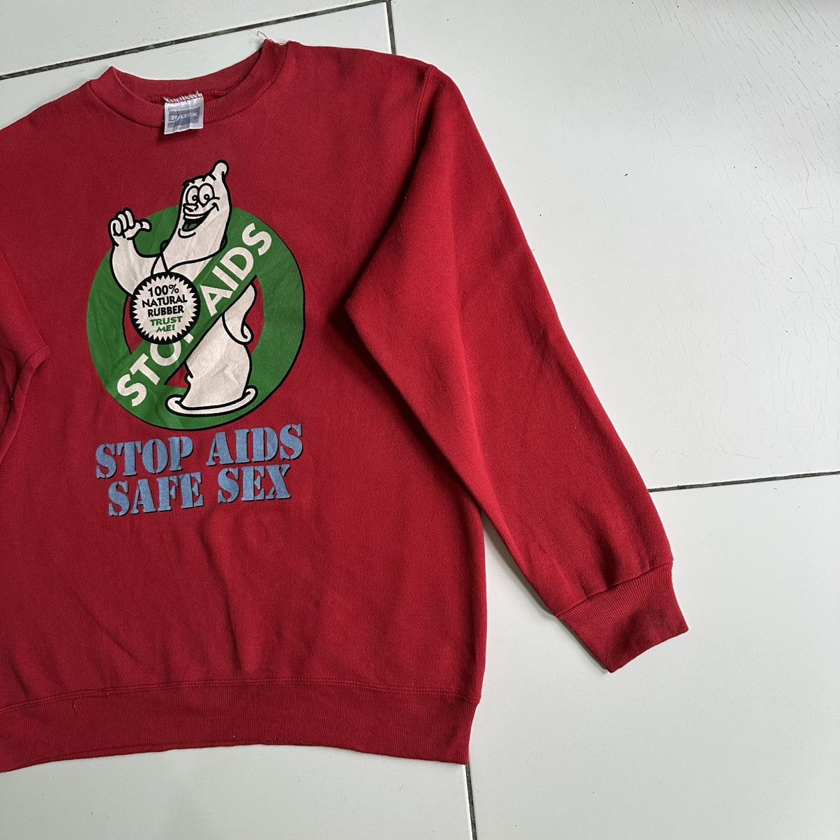 Tultex × Vintage Vintage Stop aids Safe sex Crewneck Size US M / EU 48-50 / 2 - 3 Thumbnail