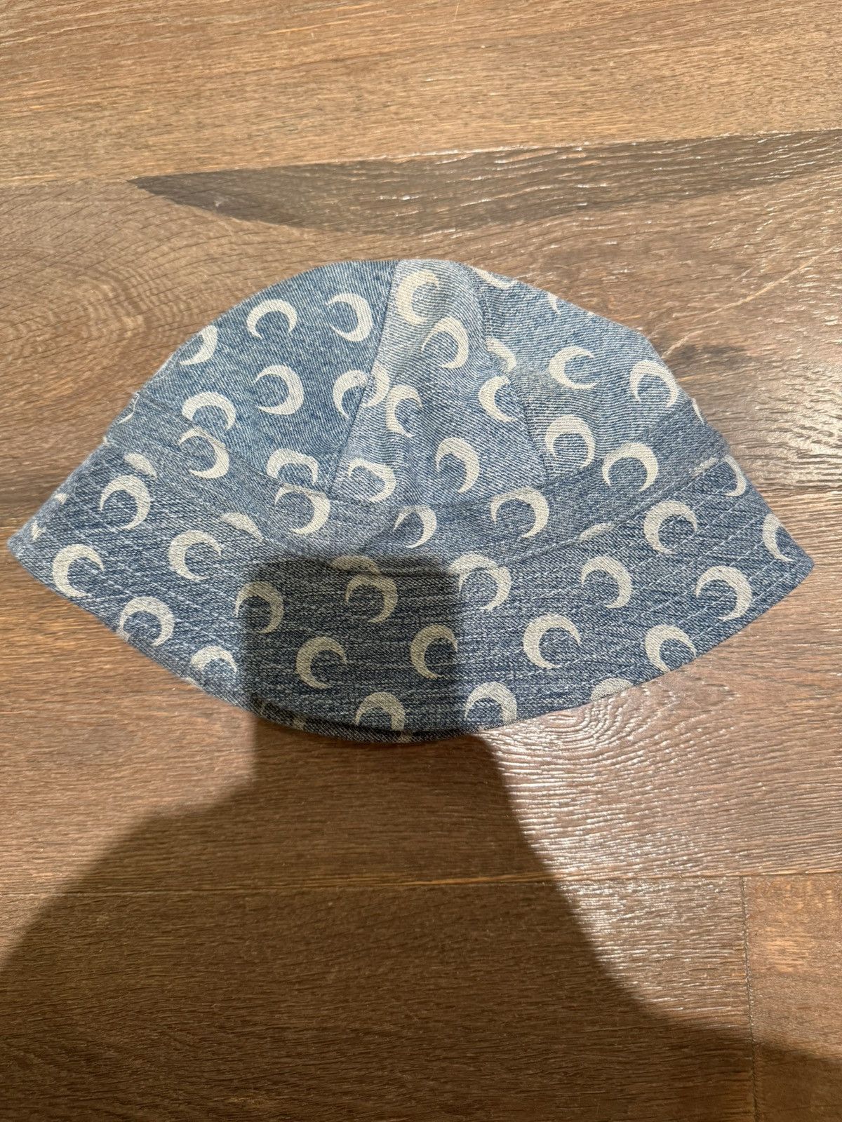 Marine Serre Marine Serre White Line Denim Bucket Hat Size ONE SIZE - 3 Thumbnail