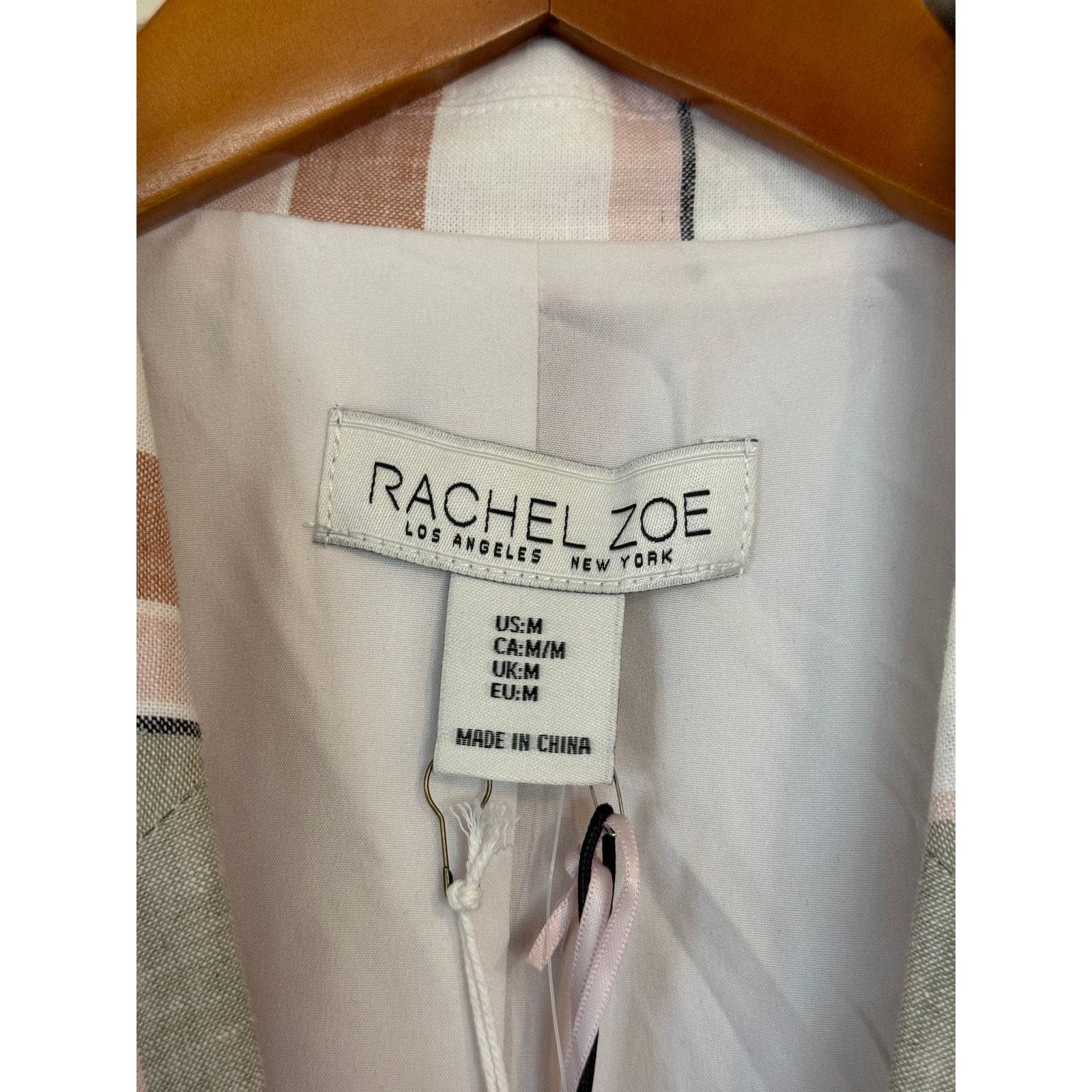 Rachel Zoe NWT Rachel Zoe Blazer Women Medium Cream Striped Linen Size M / US 6-8 / IT 42-44 - 4 Thumbnail