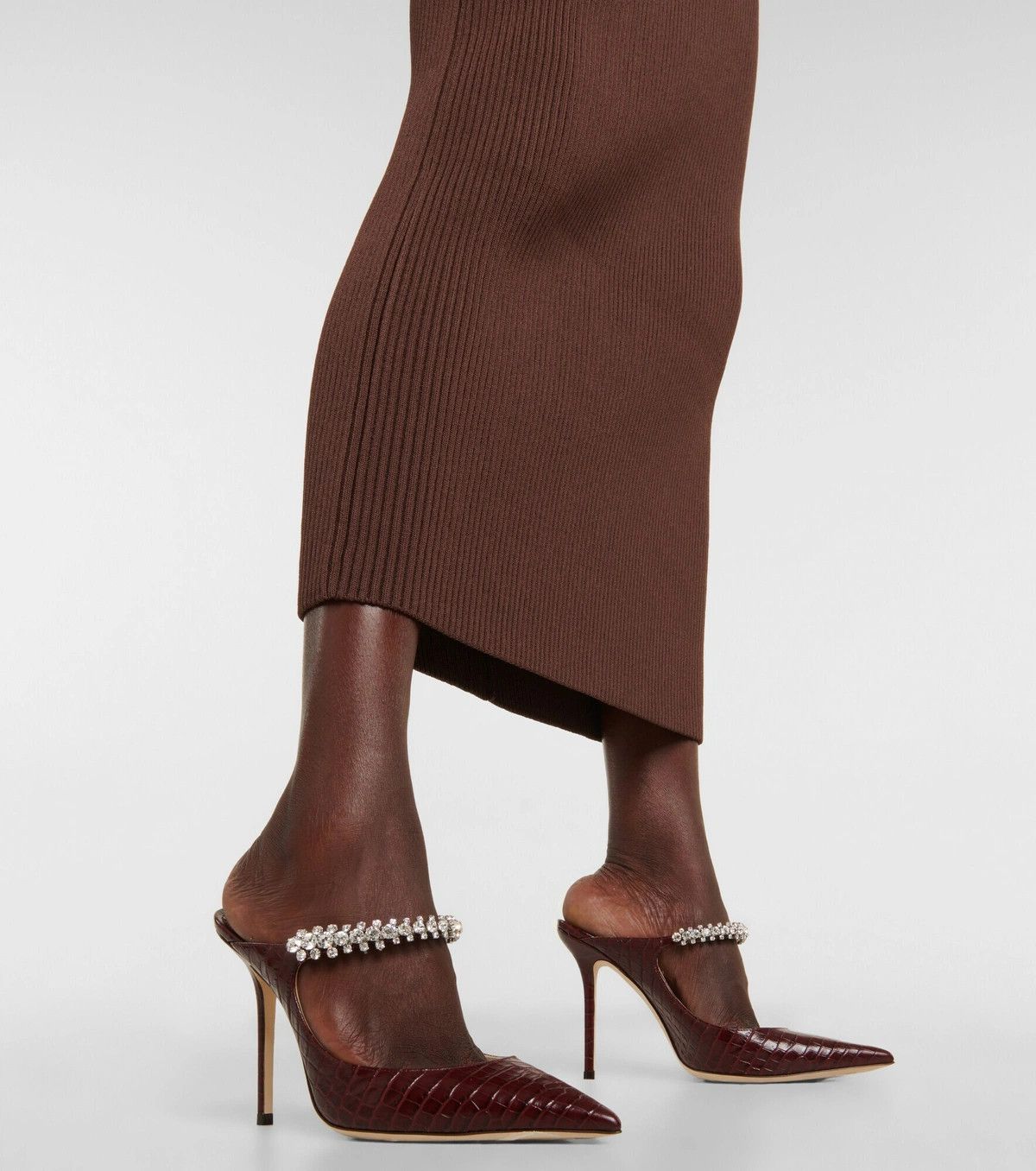 Jimmy Choo o1y0326 Mules in Burgundy Size US 6 / IT 36 - 3 Thumbnail