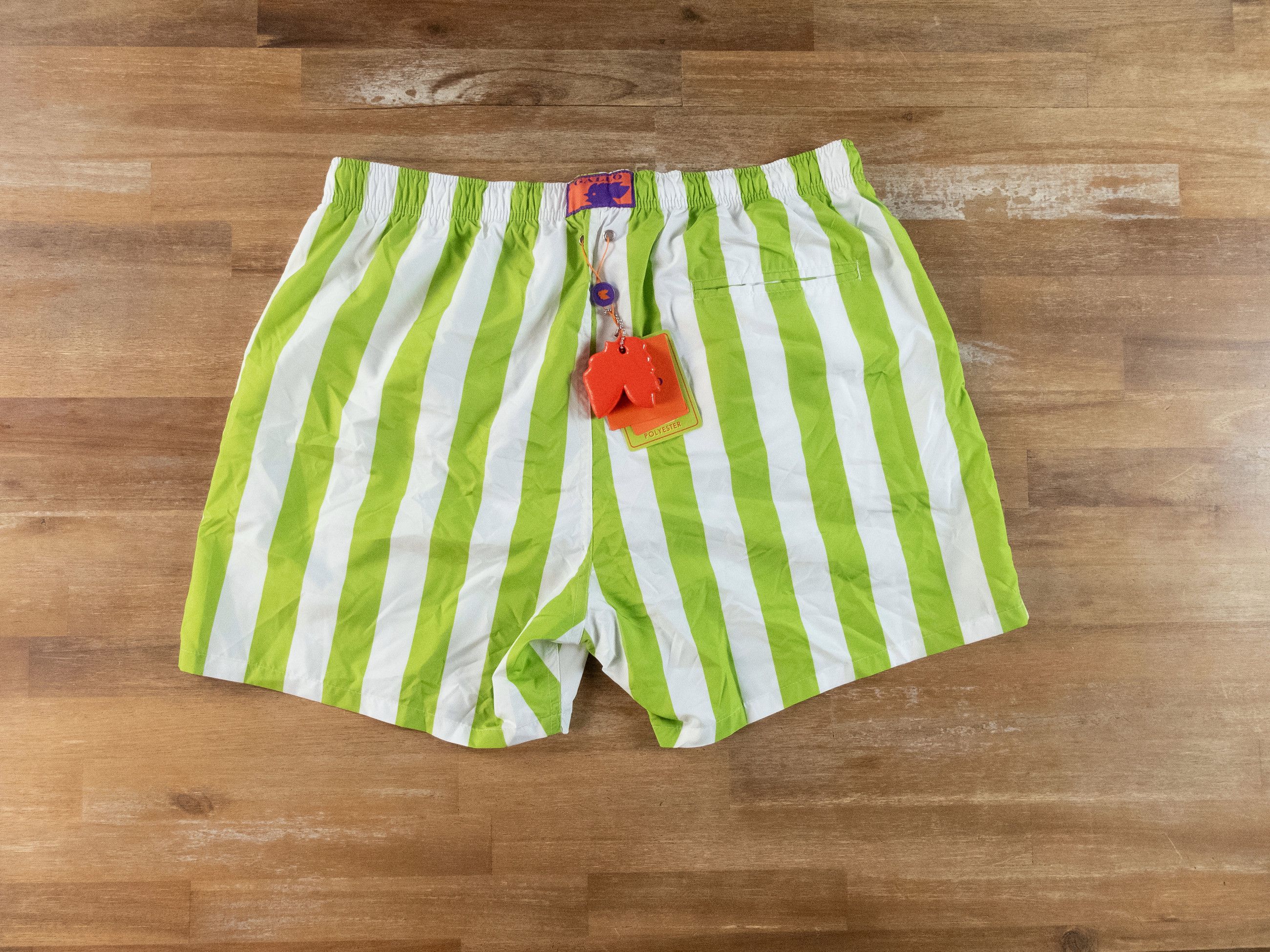 Other GALLO green & white classic stripe swim shorts XXL Italy Size US 38 / EU 54 - 6 Thumbnail