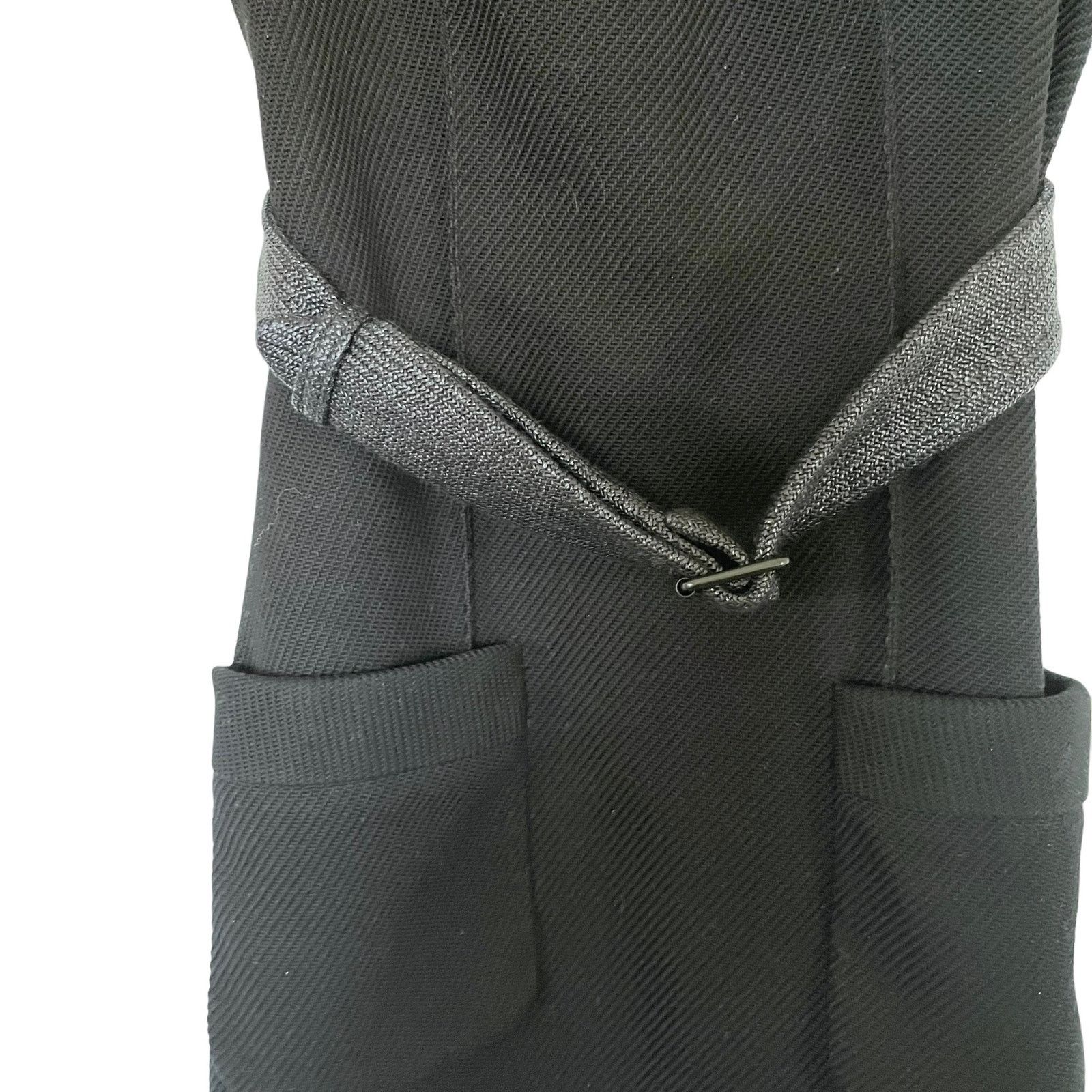 PAULE KA Paule Ka Short Sleeve Crew Neck Belted Sheath Dress Black Size M / US 6-8 / IT 42-44 - 4 Thumbnail