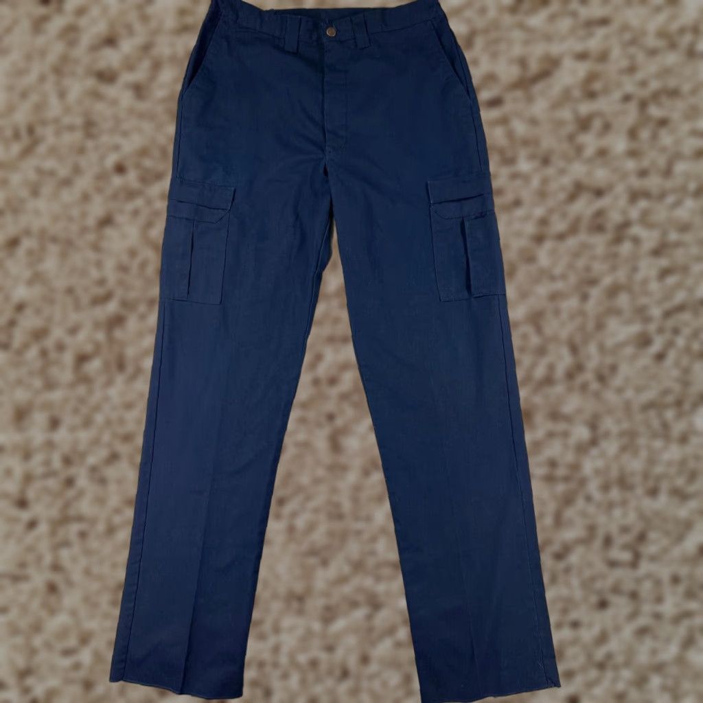Vintage Reed Mens Blue Beige Cargo Uniform Polyester Blend Workwear Pants 36 Inseam Rise Reed Pants Mens 36 Beige Blue Cargo Workwear Trades Flex Size US 36 / EU 52 - 1 Thumbnail