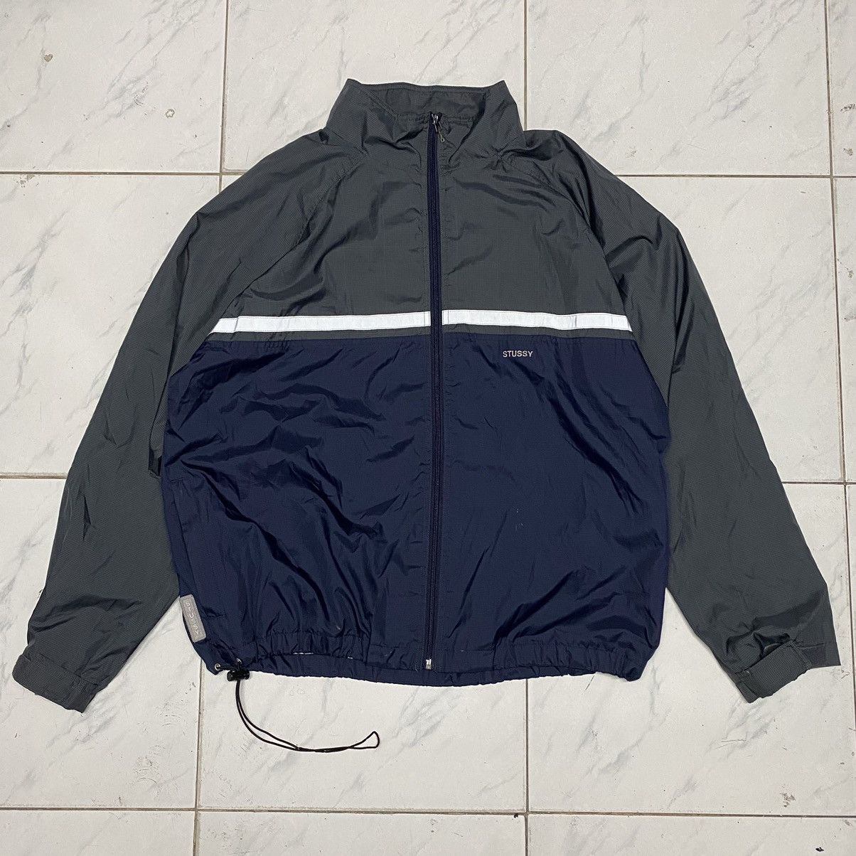 image of Stussy Windbreaker in Charcoal/Blue, Men's (Size XL)