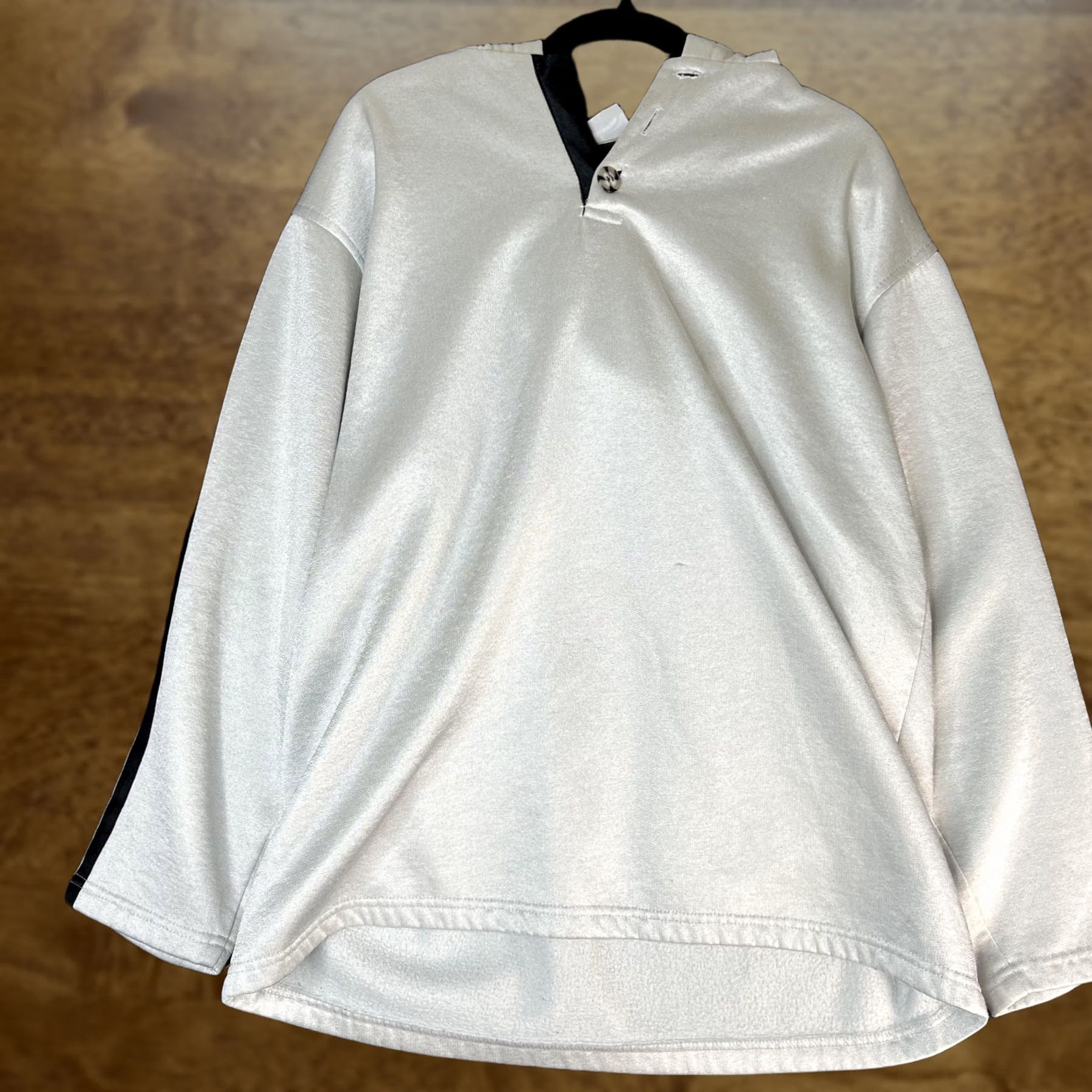Vintage Street Culture Hoodie Large Silver Gray Y2K Hooded Pullover V Neck Streetwear Mens Size US L / EU 52-54 / 3 - 1 Thumbnail