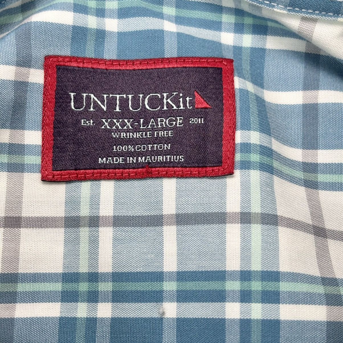 UNTUCKit UNTUCKit Maxville Blue Plaid Wrinkle Free Shirt Men's 3XL Size US XXL / EU 58 / 5 - 2 Thumbnail