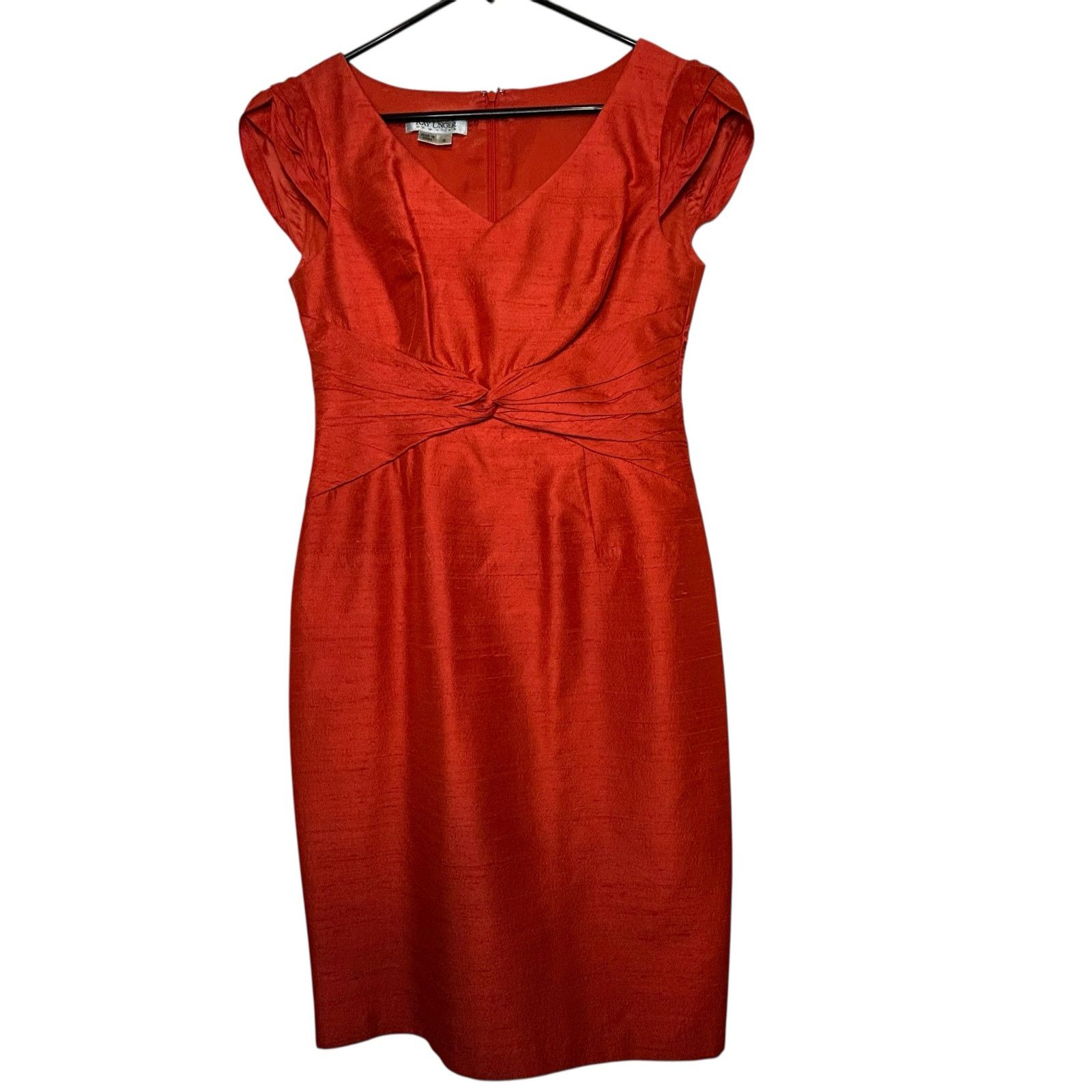 Other Kay Unger New York Orange Twist Waist Dress - Size 6 Size M / US 6-8 / IT 42-44 - 2 Thumbnail