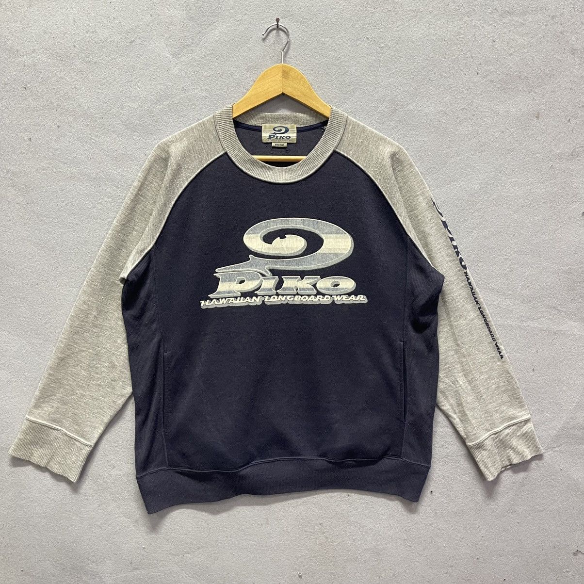 Vintage Vintage PIKO Hawaiian Longboard Wear Raglan Sweatshirt Size US M / EU 48-50 / 2 - 1 Thumbnail
