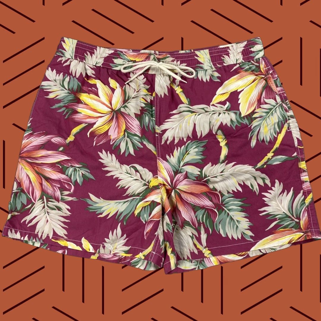 Polo Ralph Lauren Vintage Polo Ralph Lauren Men's Tropical Floral Print Swim Trunks XXL Pink 90s Beach Quick Dry Size US XXL / EU 58 / 5 - 1 Thumbnail