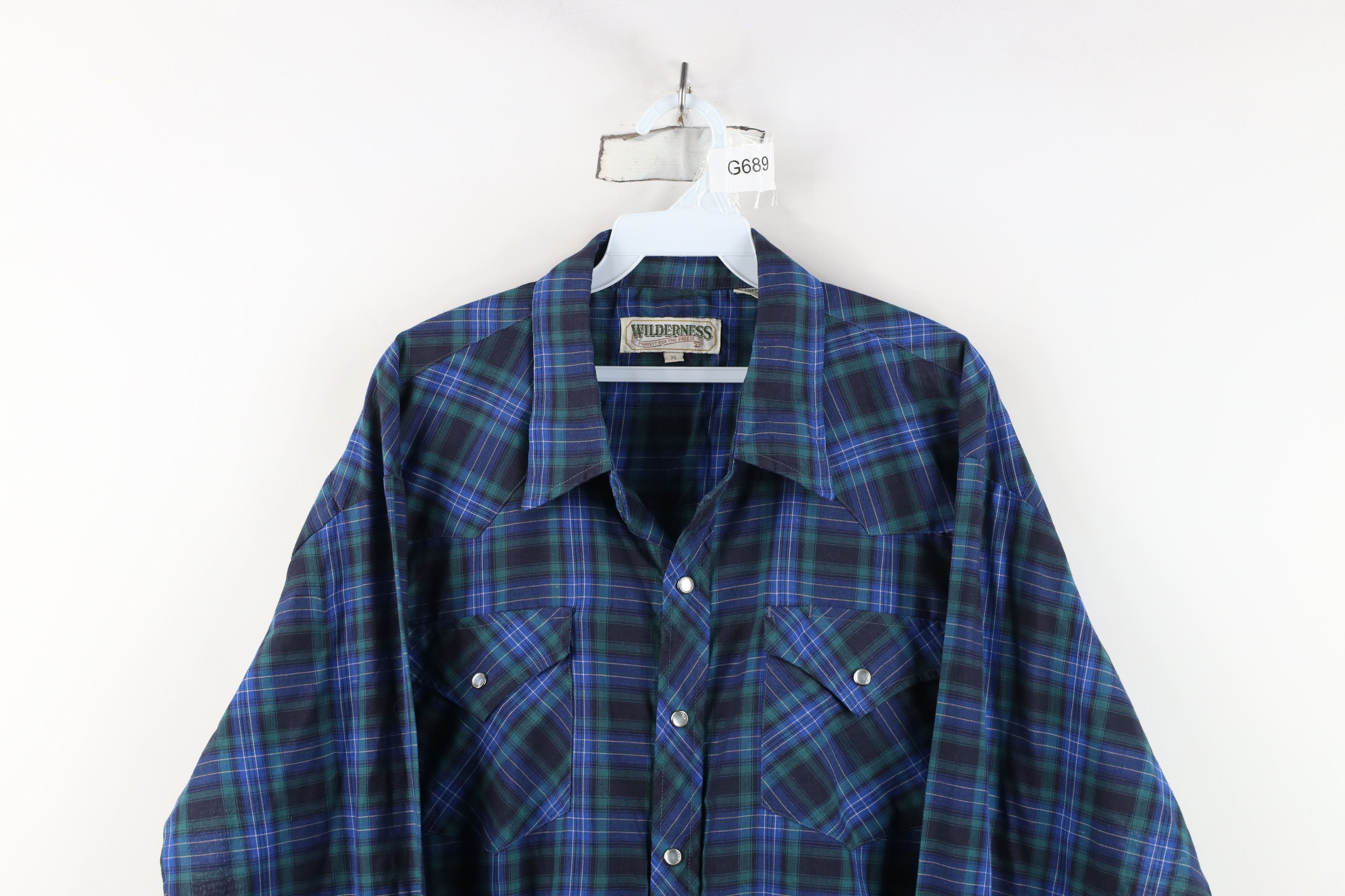 Vintage Vintage 90s Streetwear Rodeo Cowboy Snap Button Shirt Plaid Size US XL / EU 56 / 4 - 2 Thumbnail
