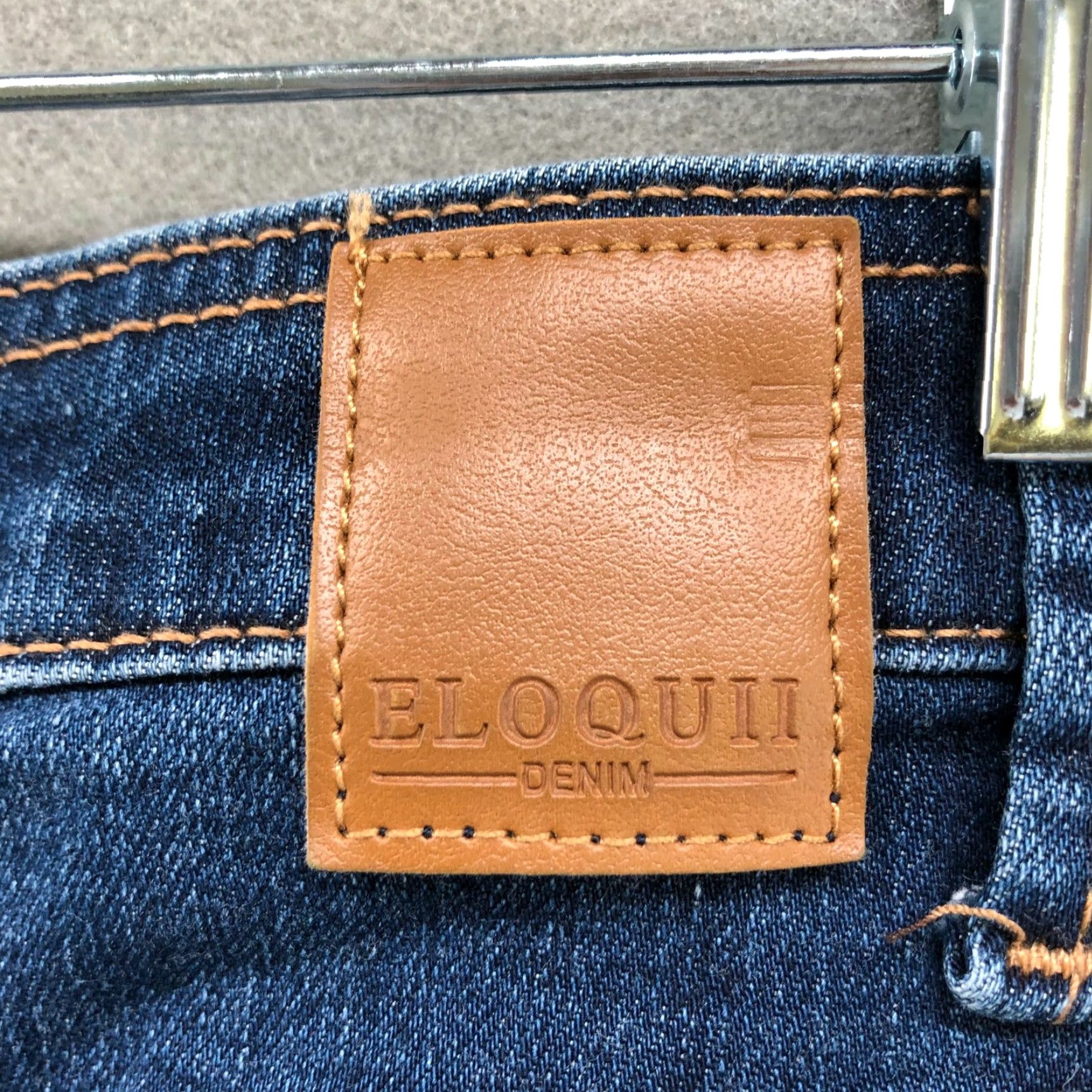 Vintage Eloquii High Rise Skinny Jean Womens Plus Size 24 Blue Distressed Classic Fit Jeans Size 42" / US 20 - 3 Thumbnail