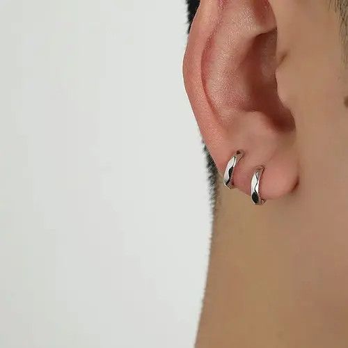 Designer 100%925 silver retro punk earrings Size ONE SIZE - 1 Thumbnail